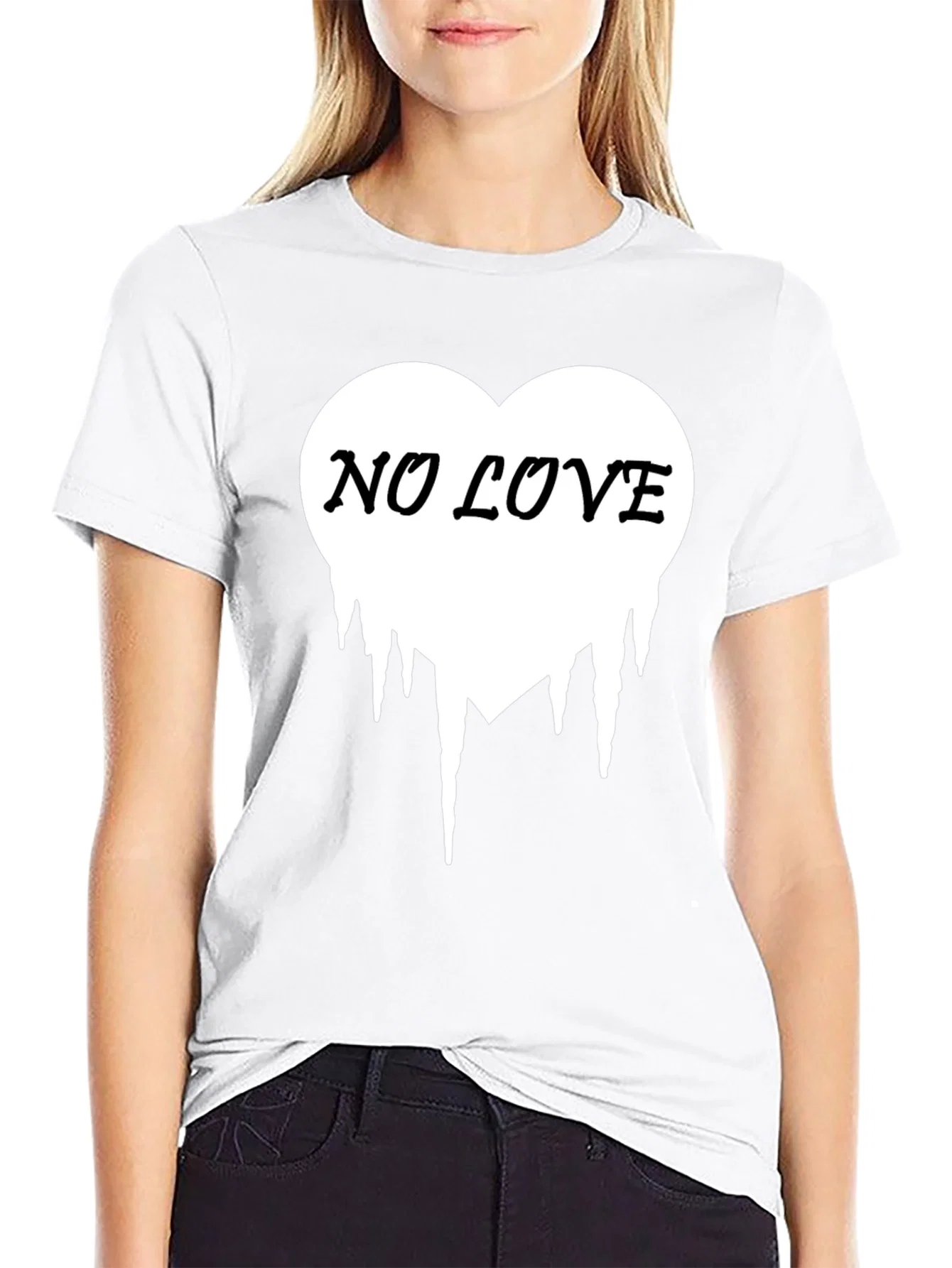 Rebbecca No Love Heart Drip Black T-Shirt