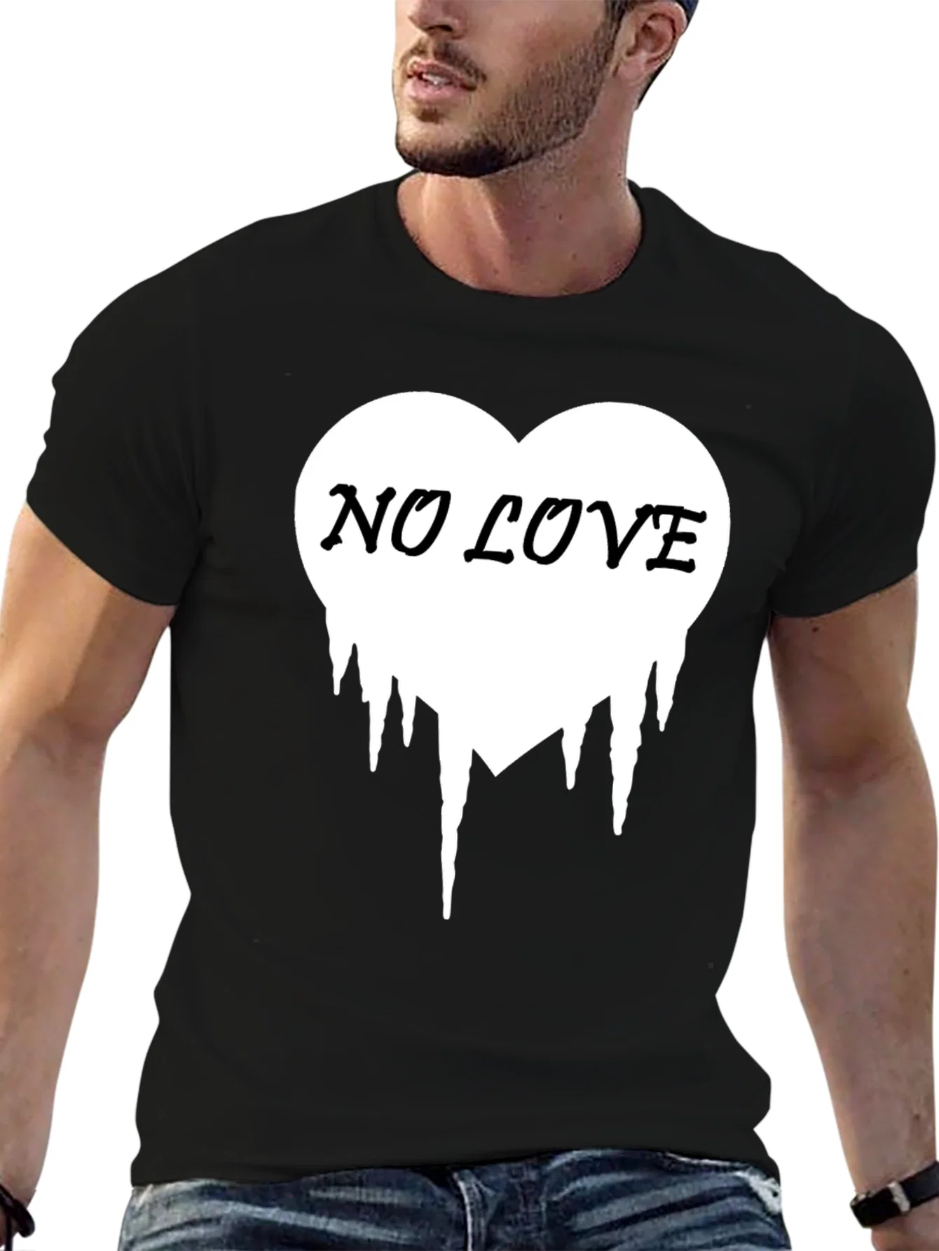 Rebbecca No Love Heart Drip Black T-Shirt