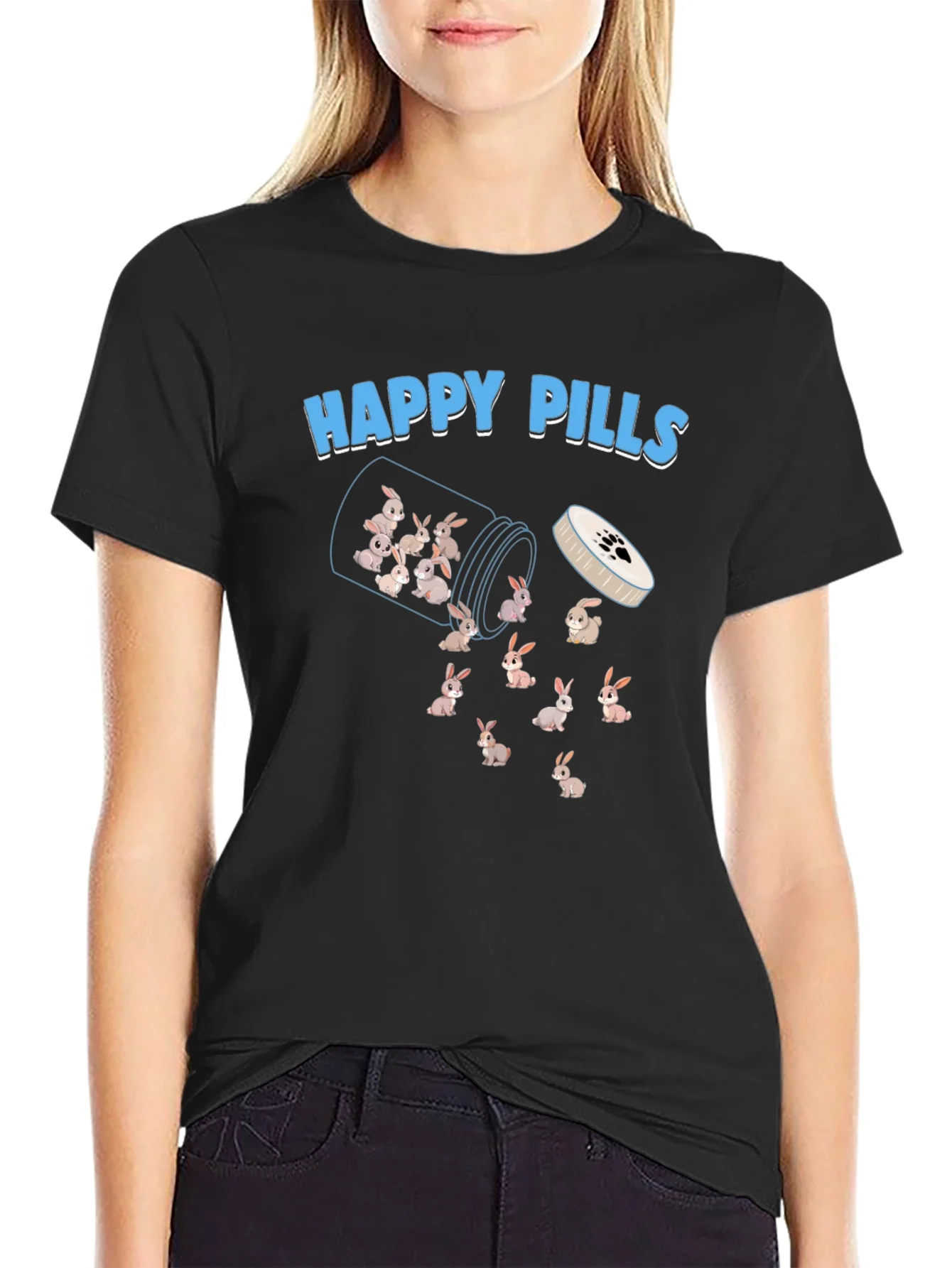 Camiseta P¨ªldoras de Felicidad con Conejos