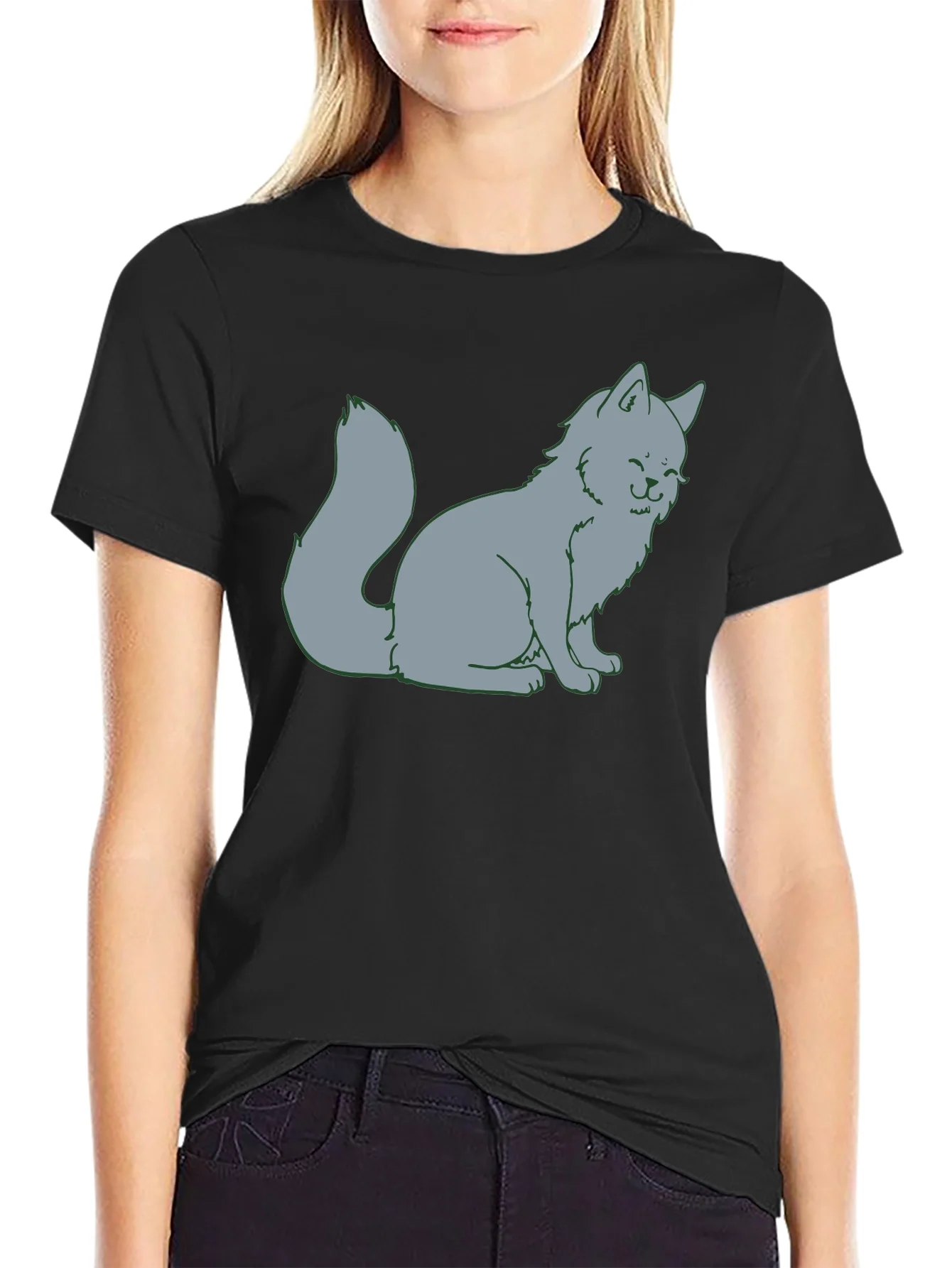 Rebbecca Cat Cartoon Graphic T-Shirt