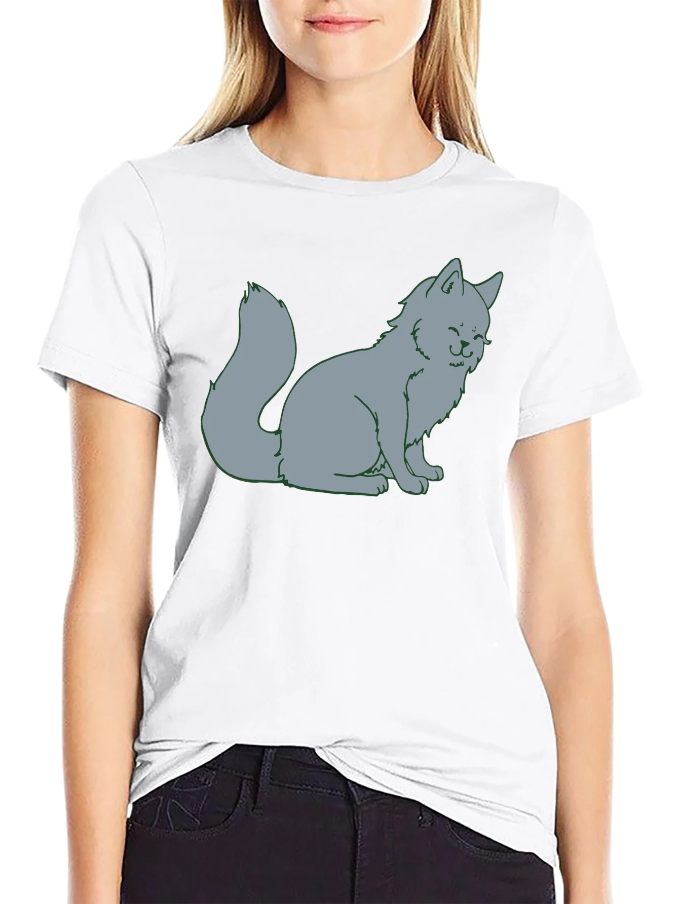 Rebbecca Cat Cartoon Graphic T-Shirt