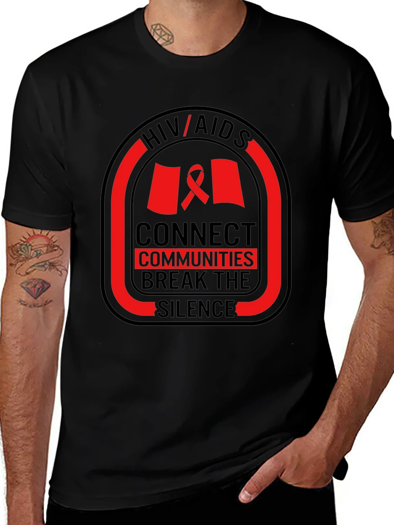 Rebbecca HIV/AIDS Awareness T-Shirt: Connect Communities Break Silence