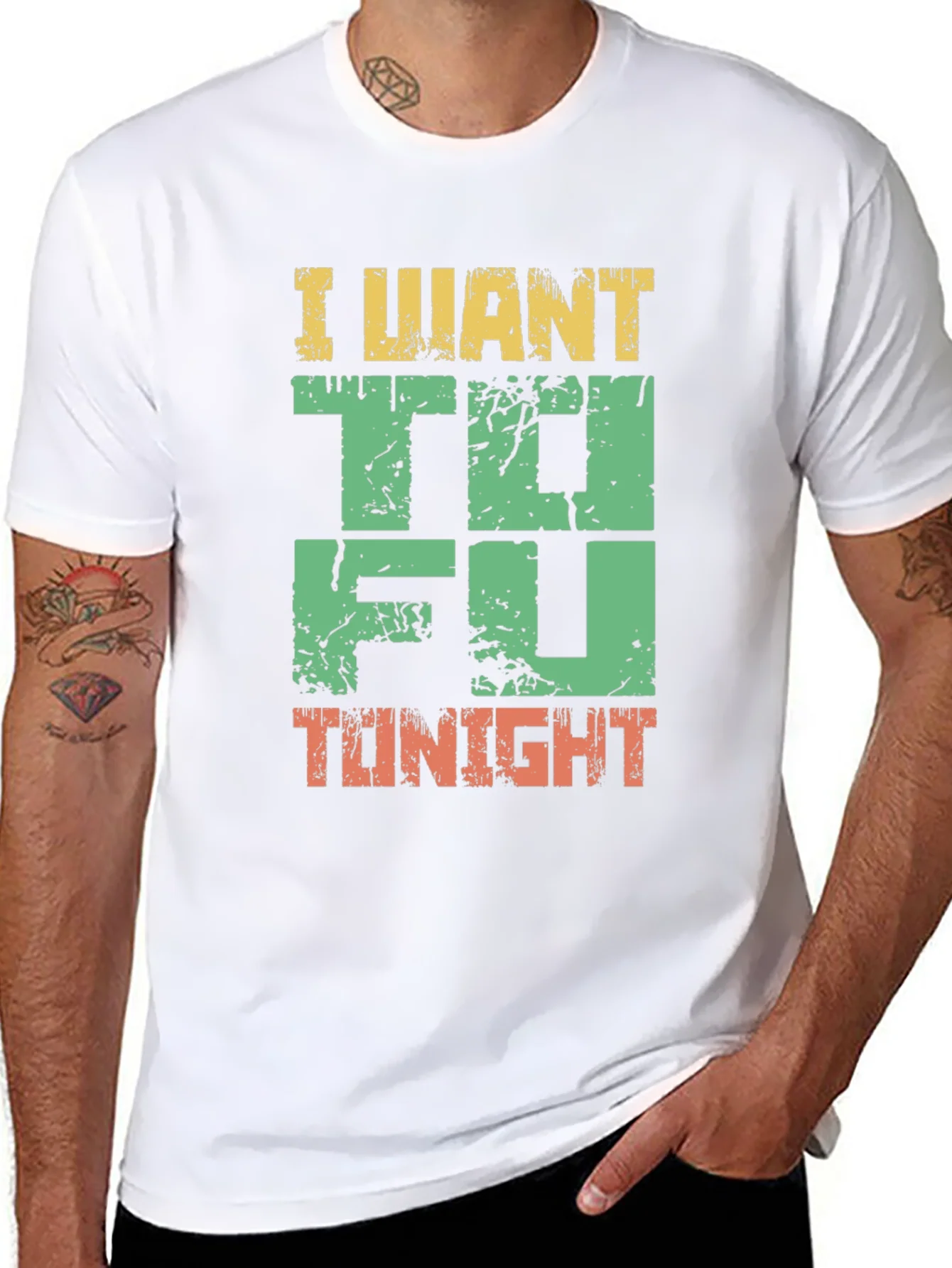 Rebbecca I Want Tofu Tonight Graphic T-Shirt - Black