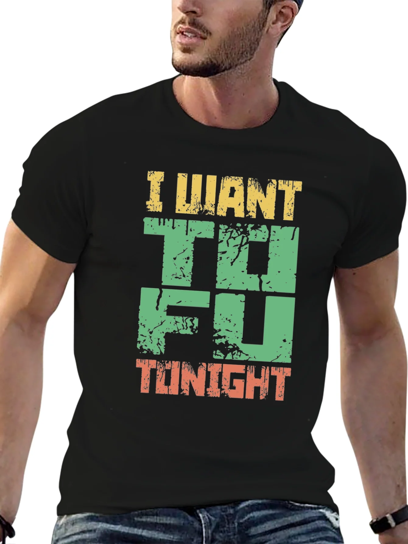 Rebbecca I Want Tofu Tonight Graphic T-Shirt - Black