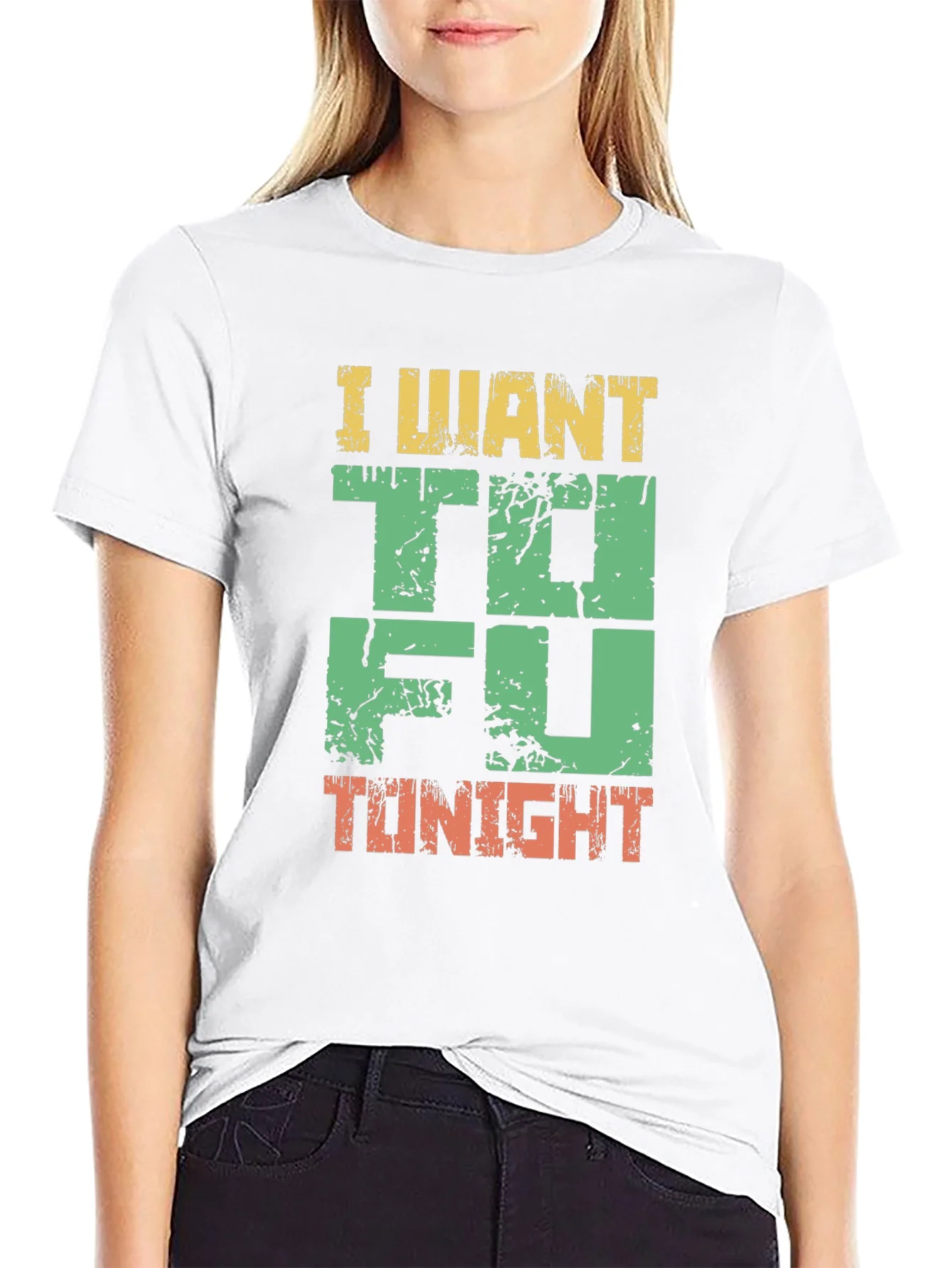 Rebbecca I Want Tofu Tonight Graphic T-Shirt - Black