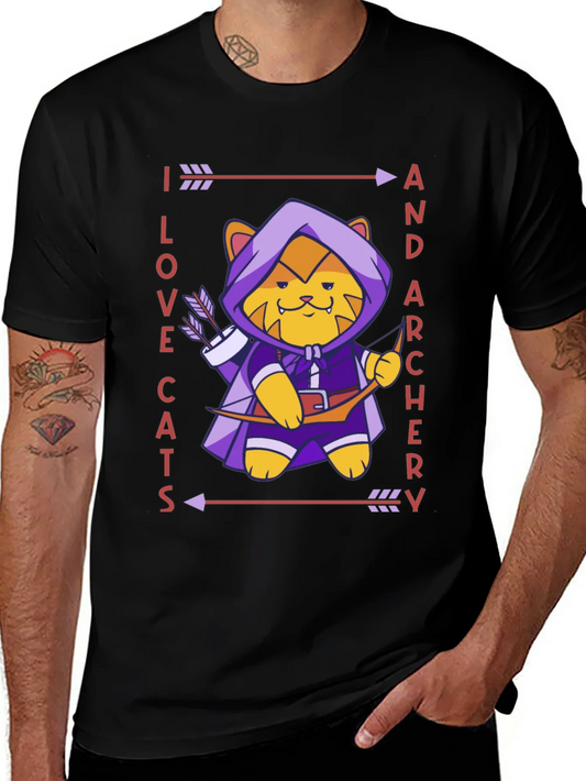Rebbecca Cat Archer Graphic Tee - I Love Cats and Archery