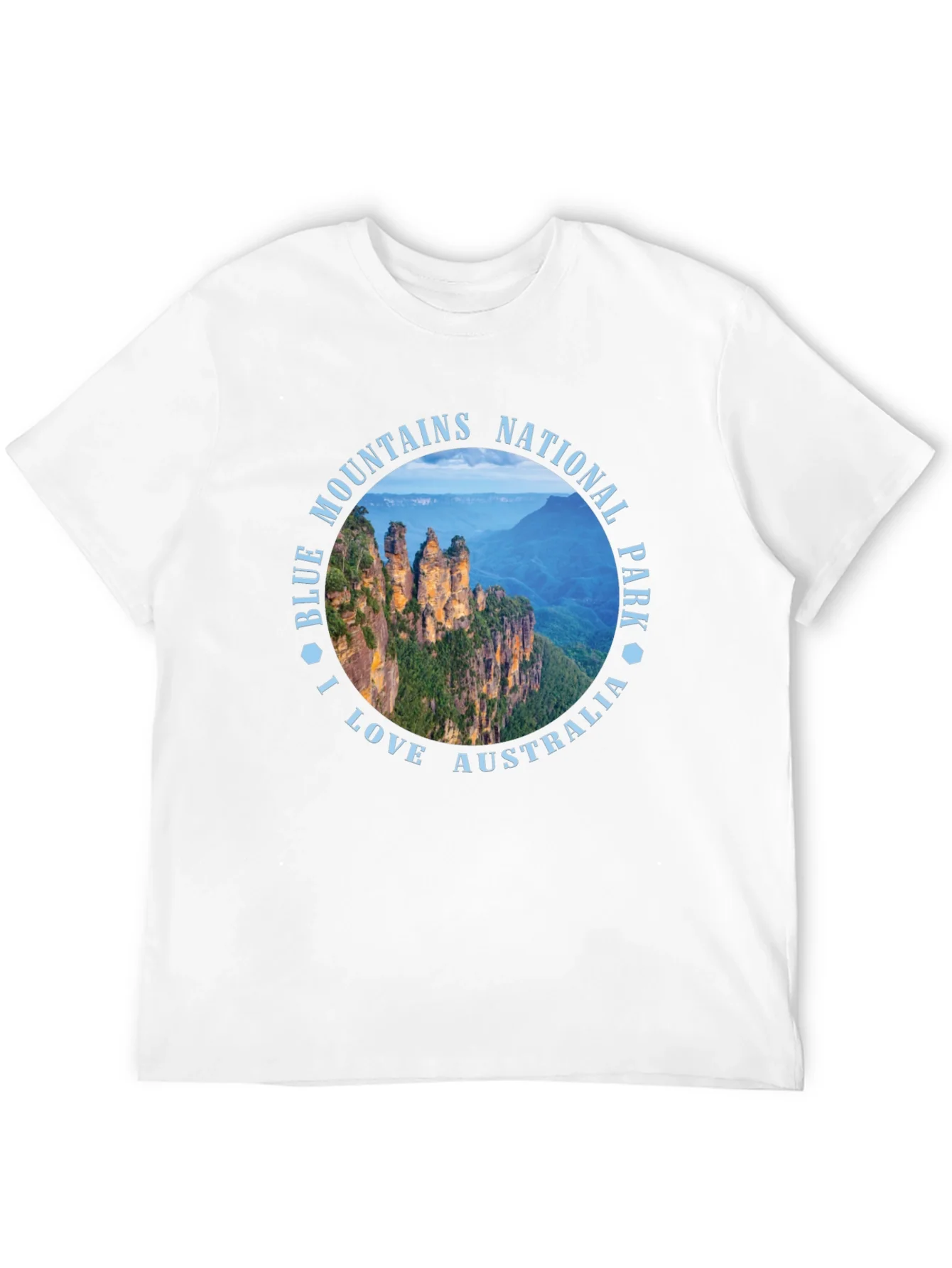 Camiseta Negra Blue Mountains Australia