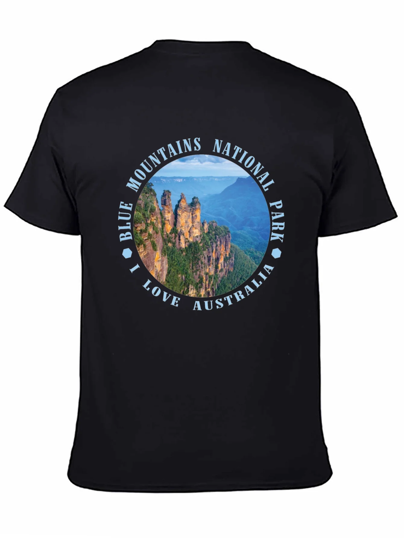 Camiseta Negra Blue Mountains Australia