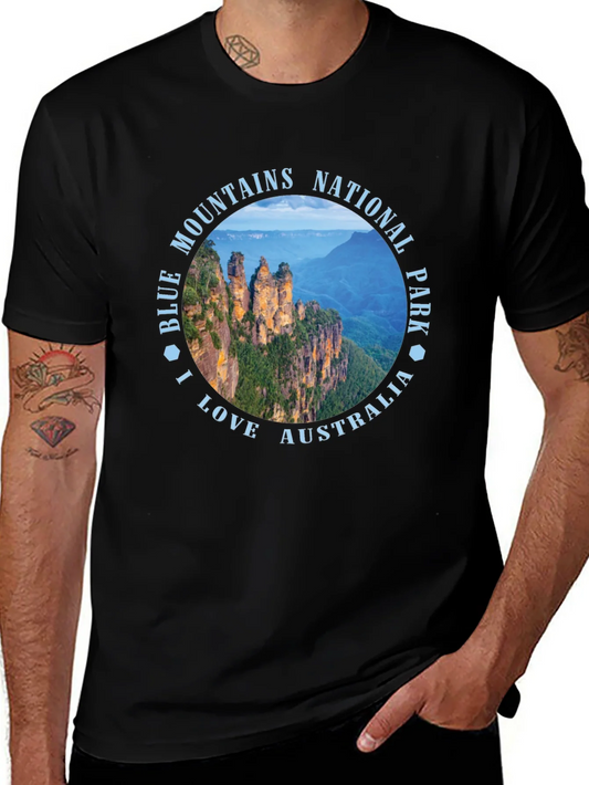 Camiseta Negra Blue Mountains Australia