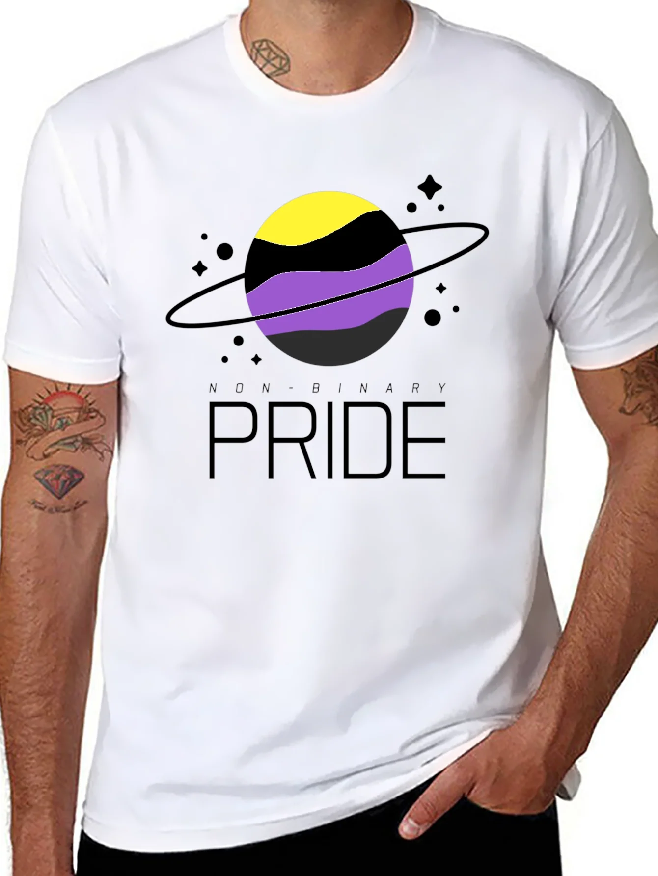 Camiseta Orgullo No Binario Dise?o Planeta