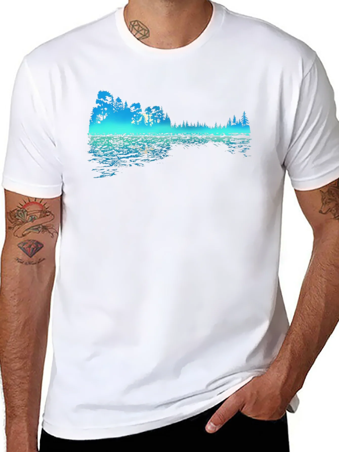 Rebbecca Nature Reflection Graphic Black T-Shirt