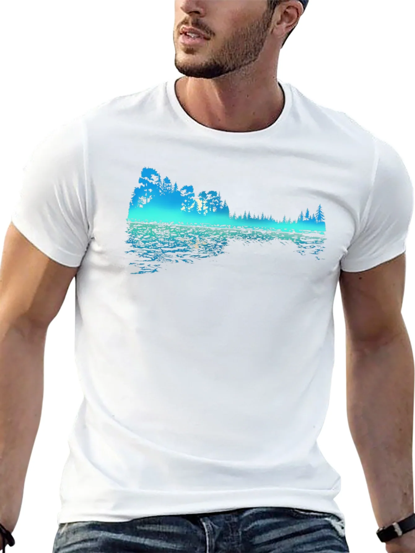 Rebbecca Nature Reflection Graphic Black T-Shirt