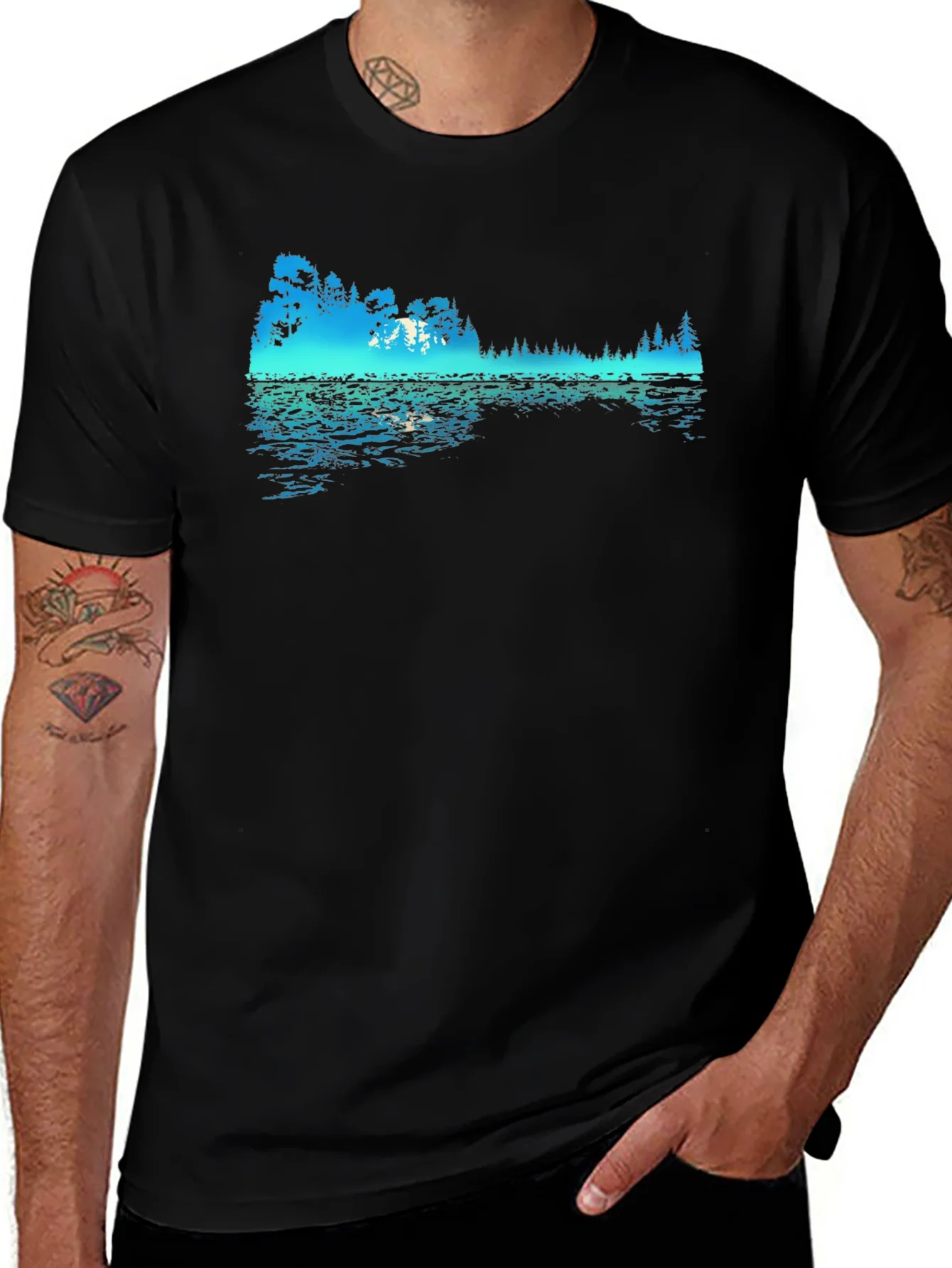Rebbecca Nature Reflection Graphic Black T-Shirt