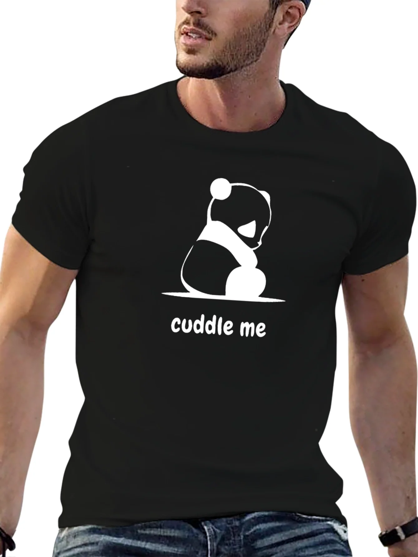 Rebbecca Cuddle Me Panda Bear Black T-Shirt