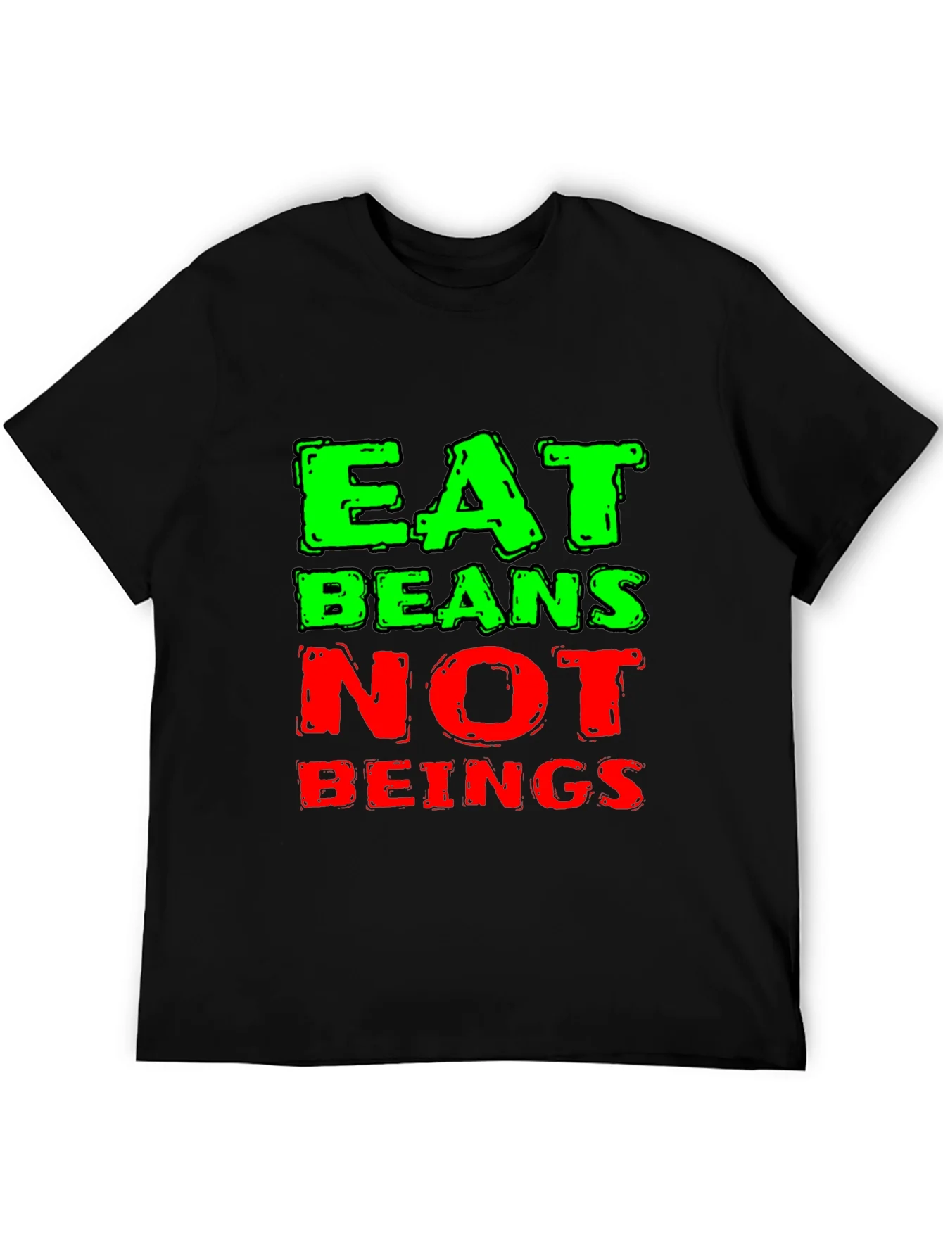 Rebbecca Eat Beans Not Beings Black Graphic T-Shirt