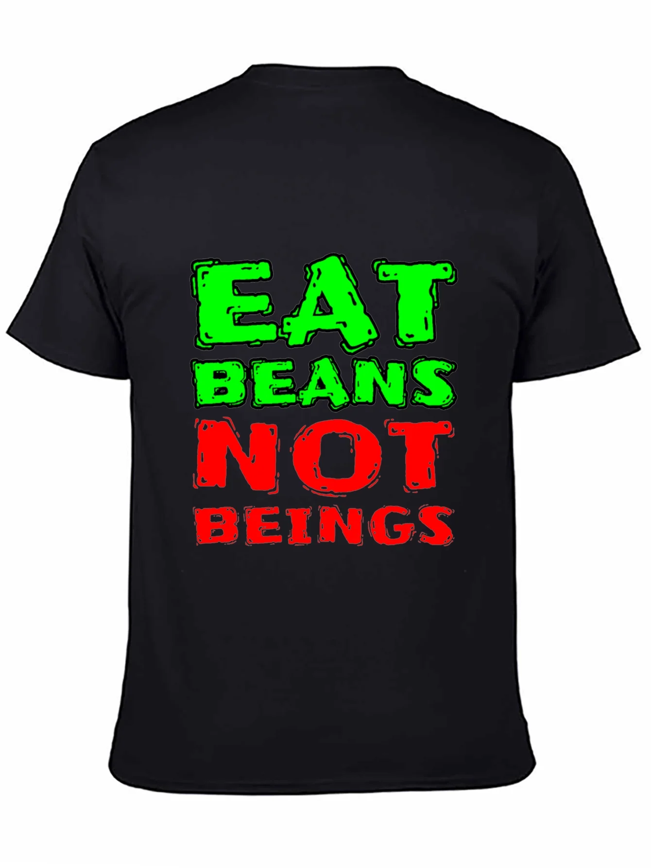 Rebbecca Eat Beans Not Beings Black Graphic T-Shirt