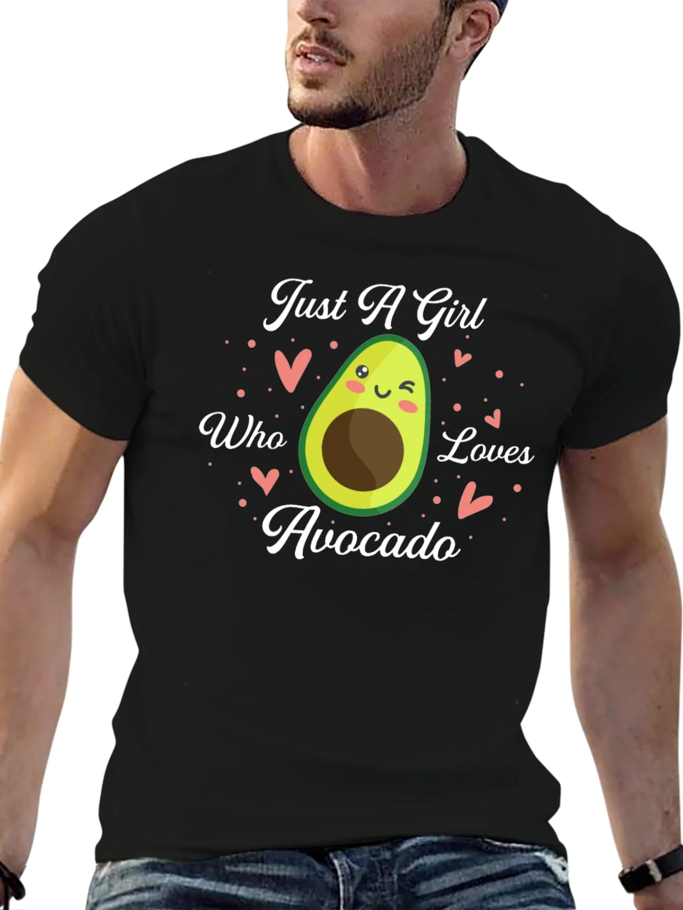 Camiseta Negra Just A Girl Who Loves Avocado