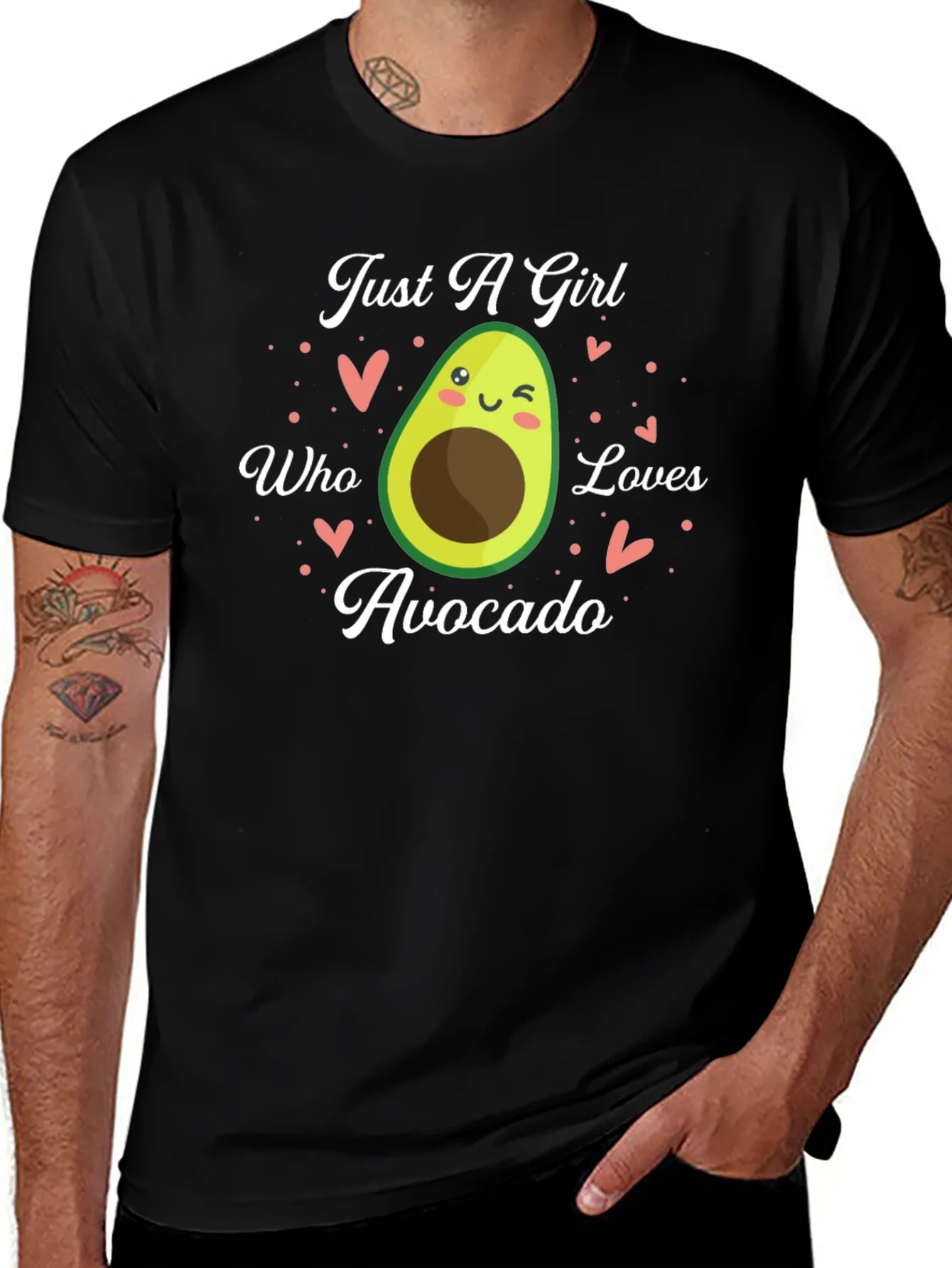 Camiseta Negra Just A Girl Who Loves Avocado