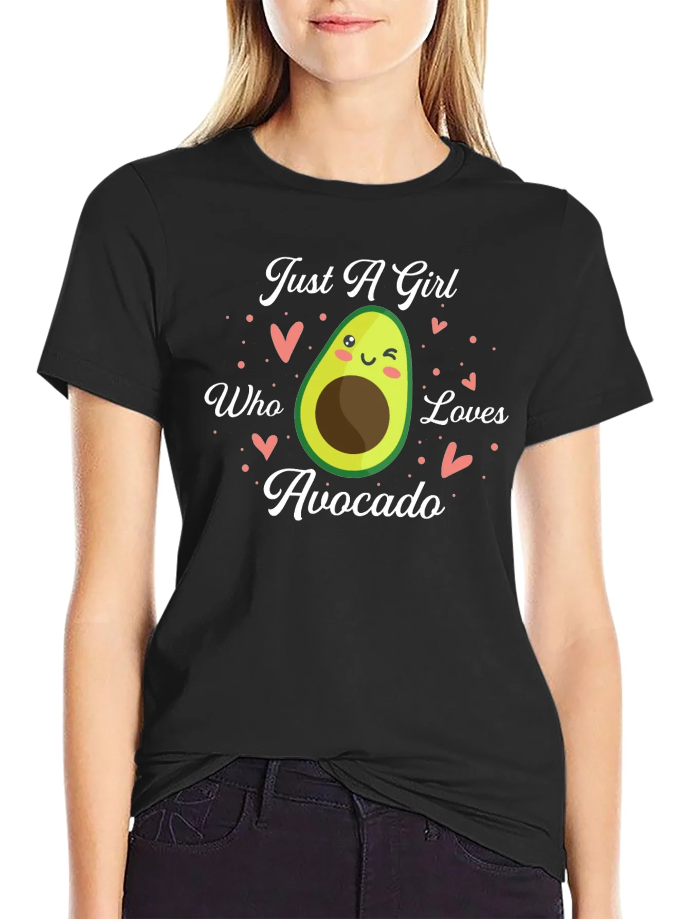 Camiseta Negra Just A Girl Who Loves Avocado