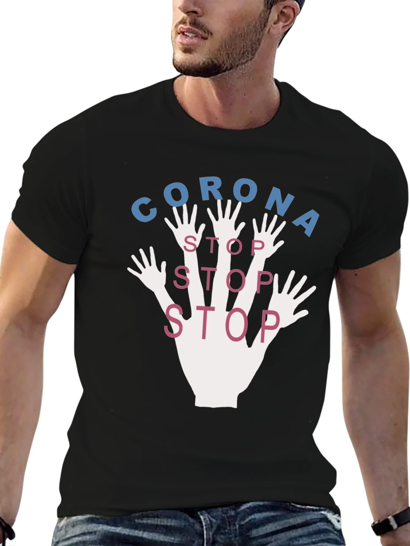 Rebbecca Corona Stop Graphic T-Shirt