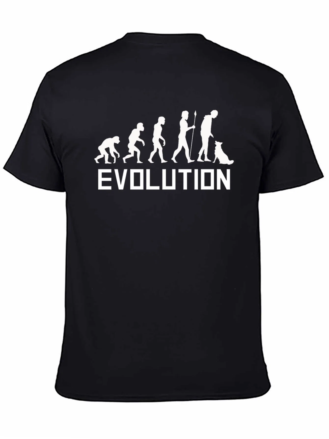 Rebbecca Evolution of Man & Dog Black T-Shirt