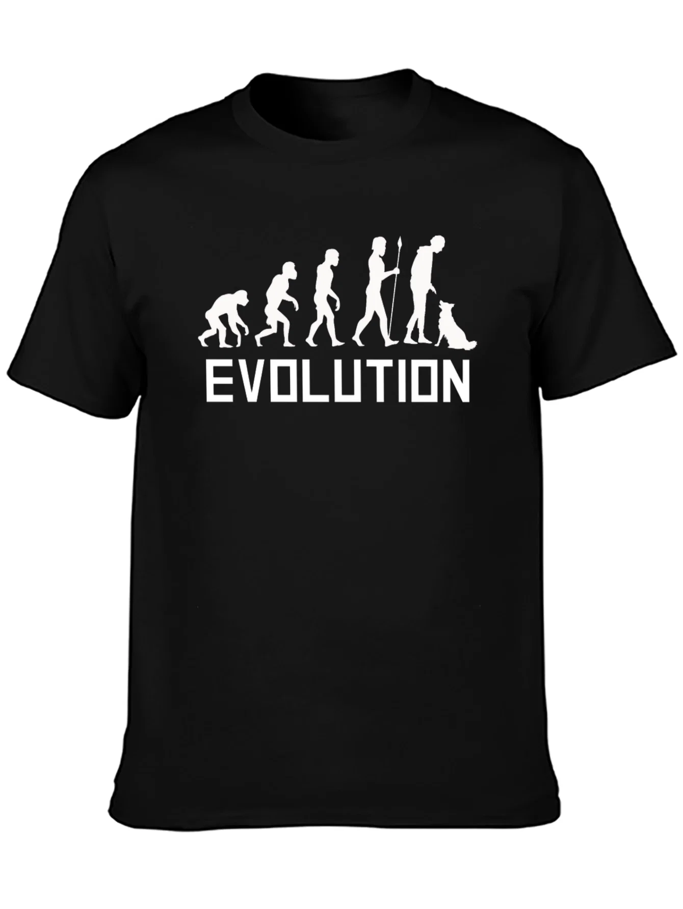 Rebbecca Evolution of Man & Dog Black T-Shirt