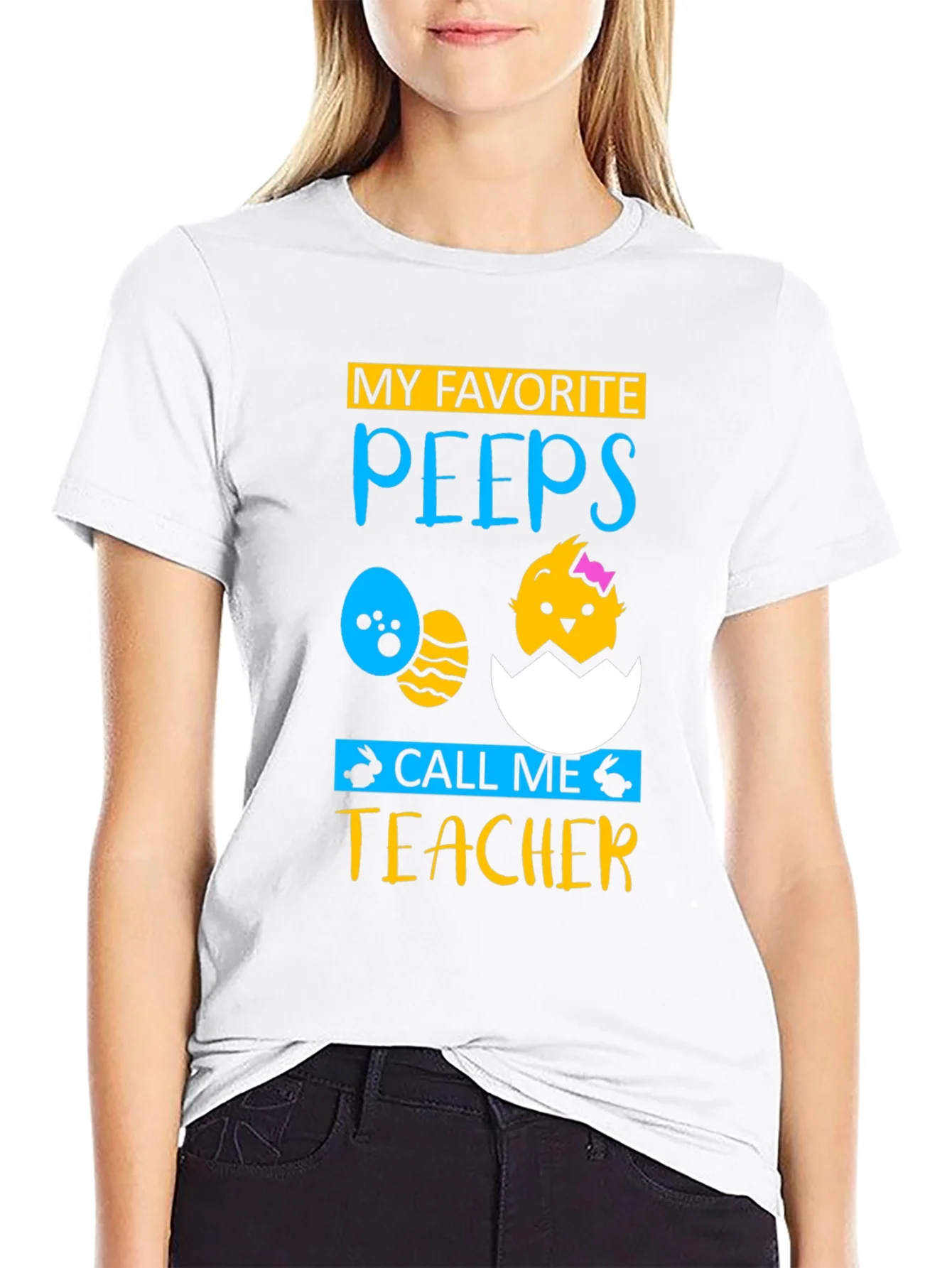 Rebbecca My Favorite Peeps Teacher Easter T-Shirt