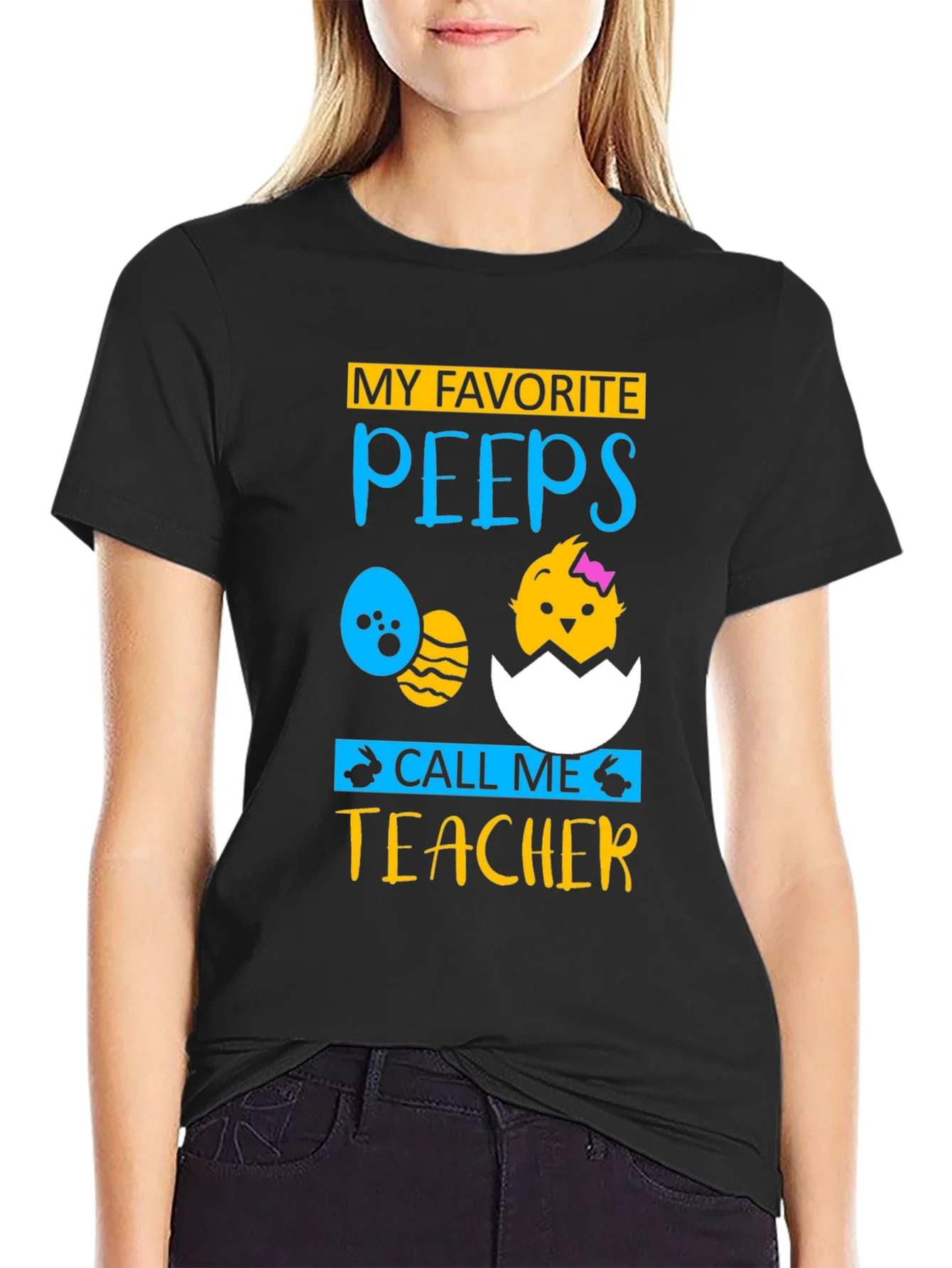 Rebbecca My Favorite Peeps Teacher Easter T-Shirt