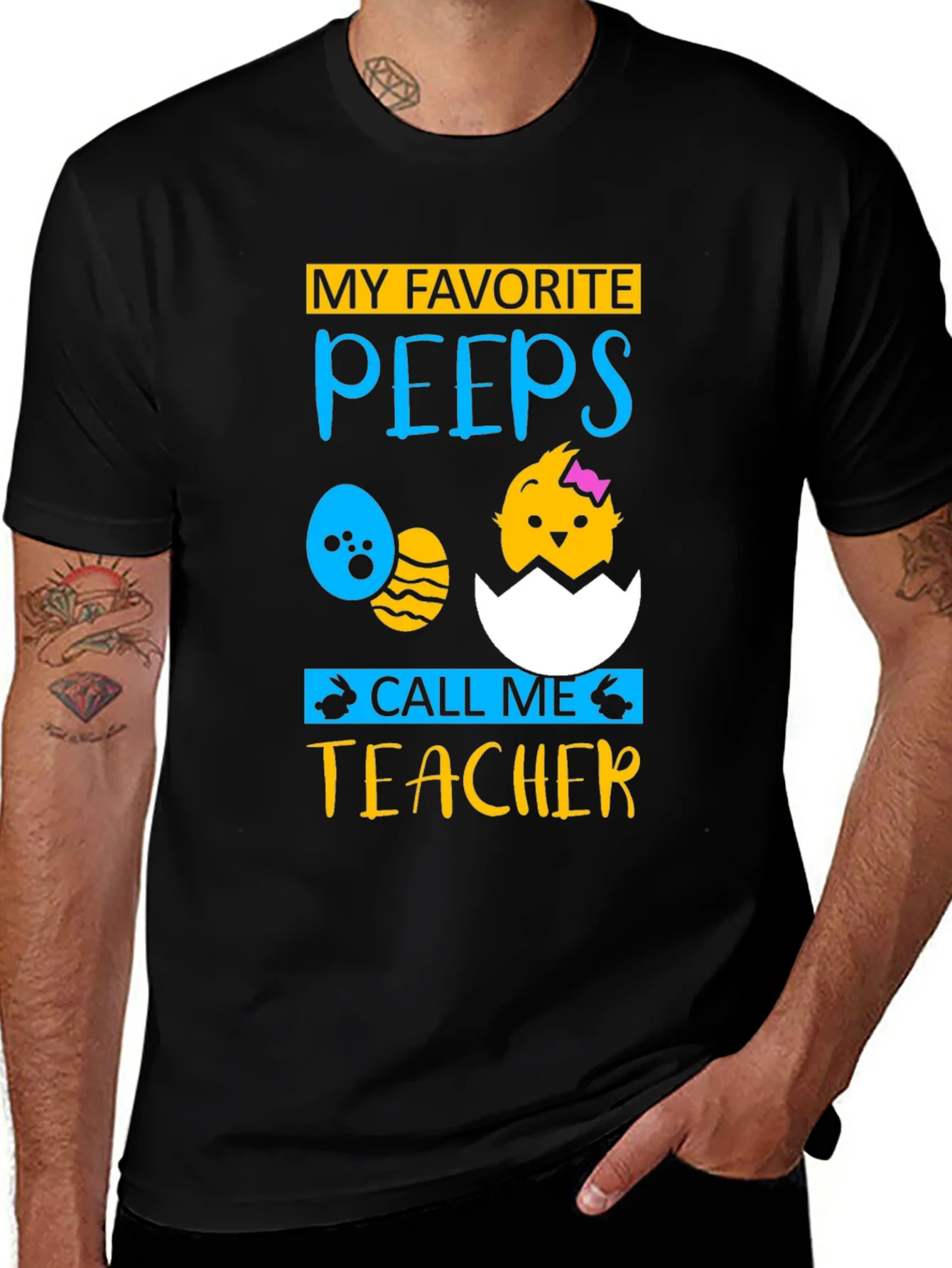 Rebbecca My Favorite Peeps Teacher Easter T-Shirt