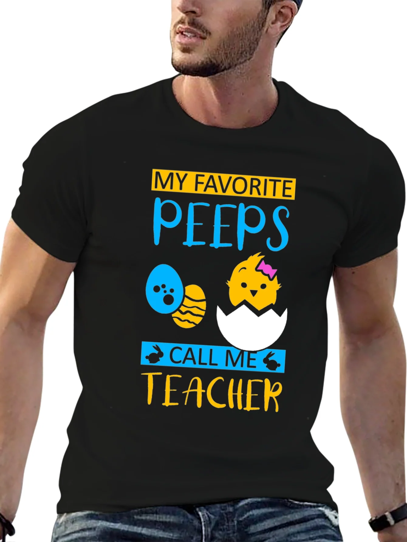 Rebbecca My Favorite Peeps Teacher Easter T-Shirt