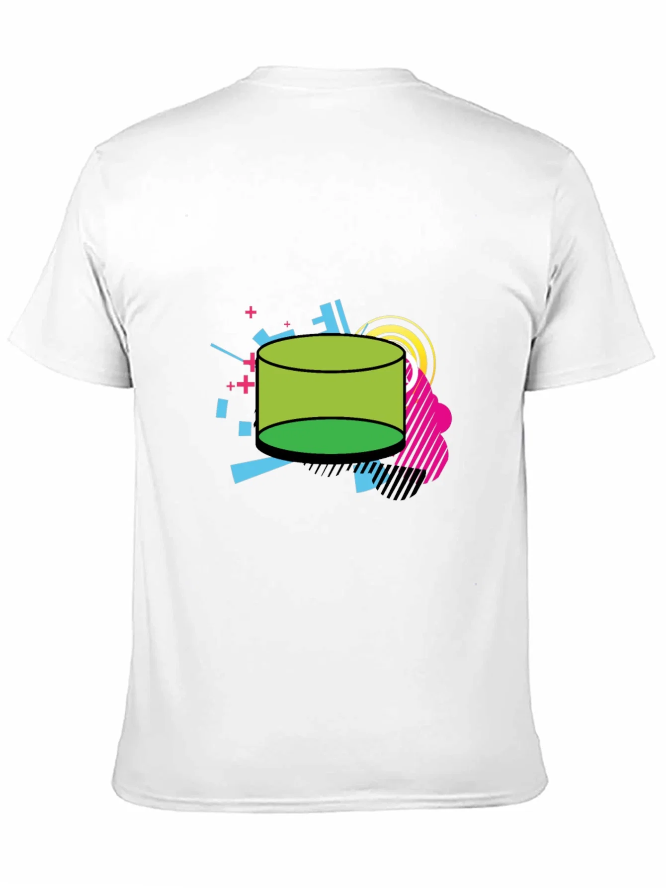 Rebbecca Retro Geometric Green Cylinder Black T-Shirt