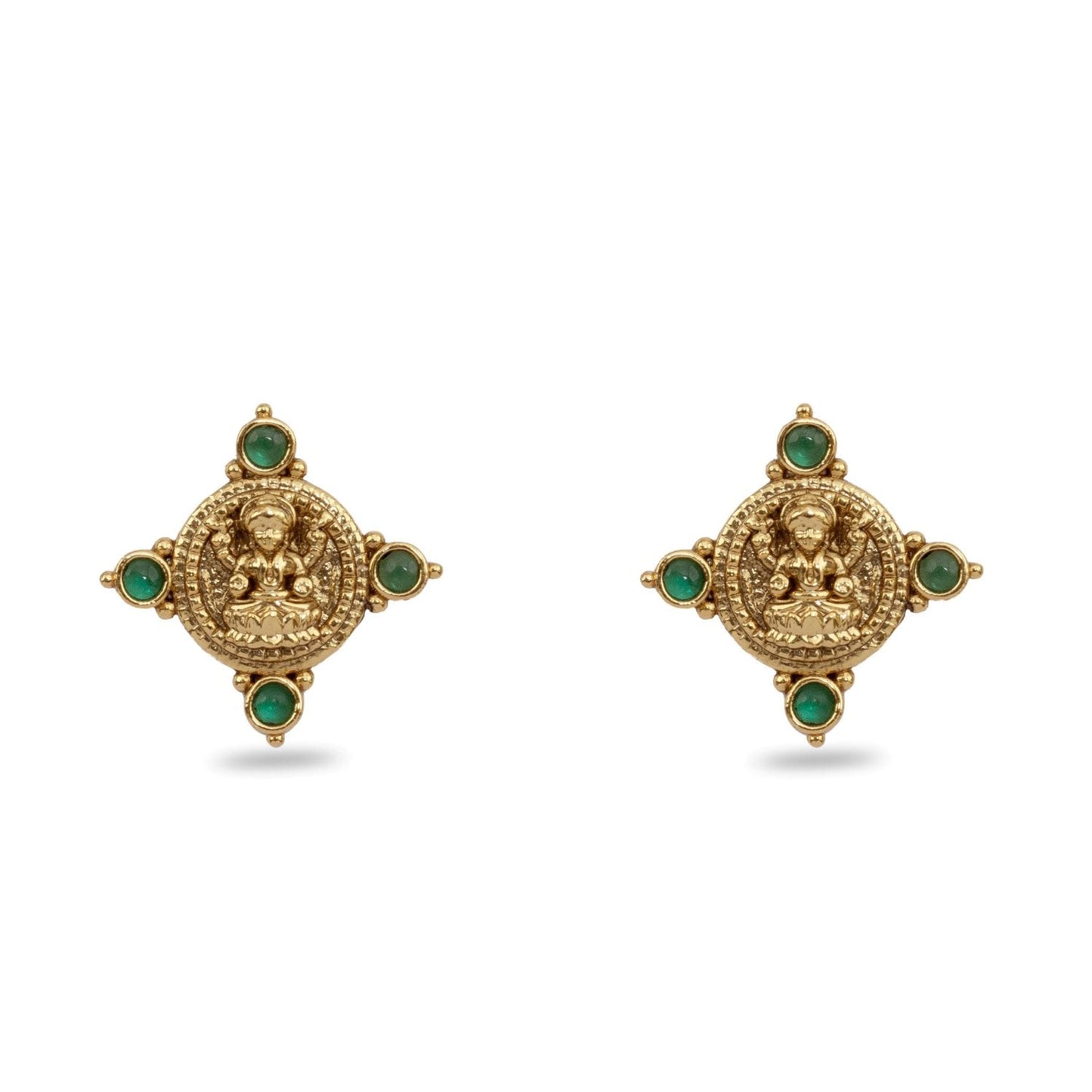 Parthivi Temple Green Kempu Necklace Set