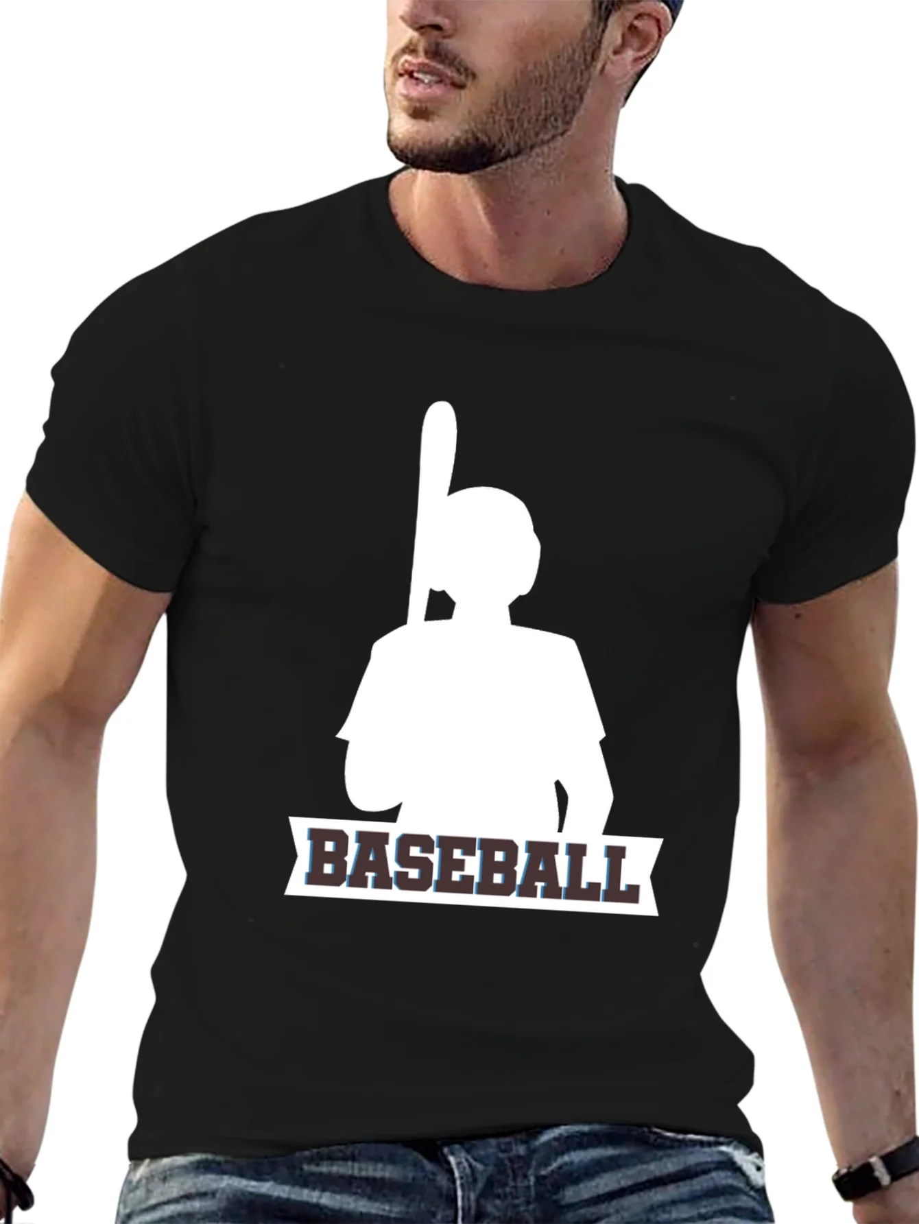 Camiseta Negra de B¨¦isbol para Hombre