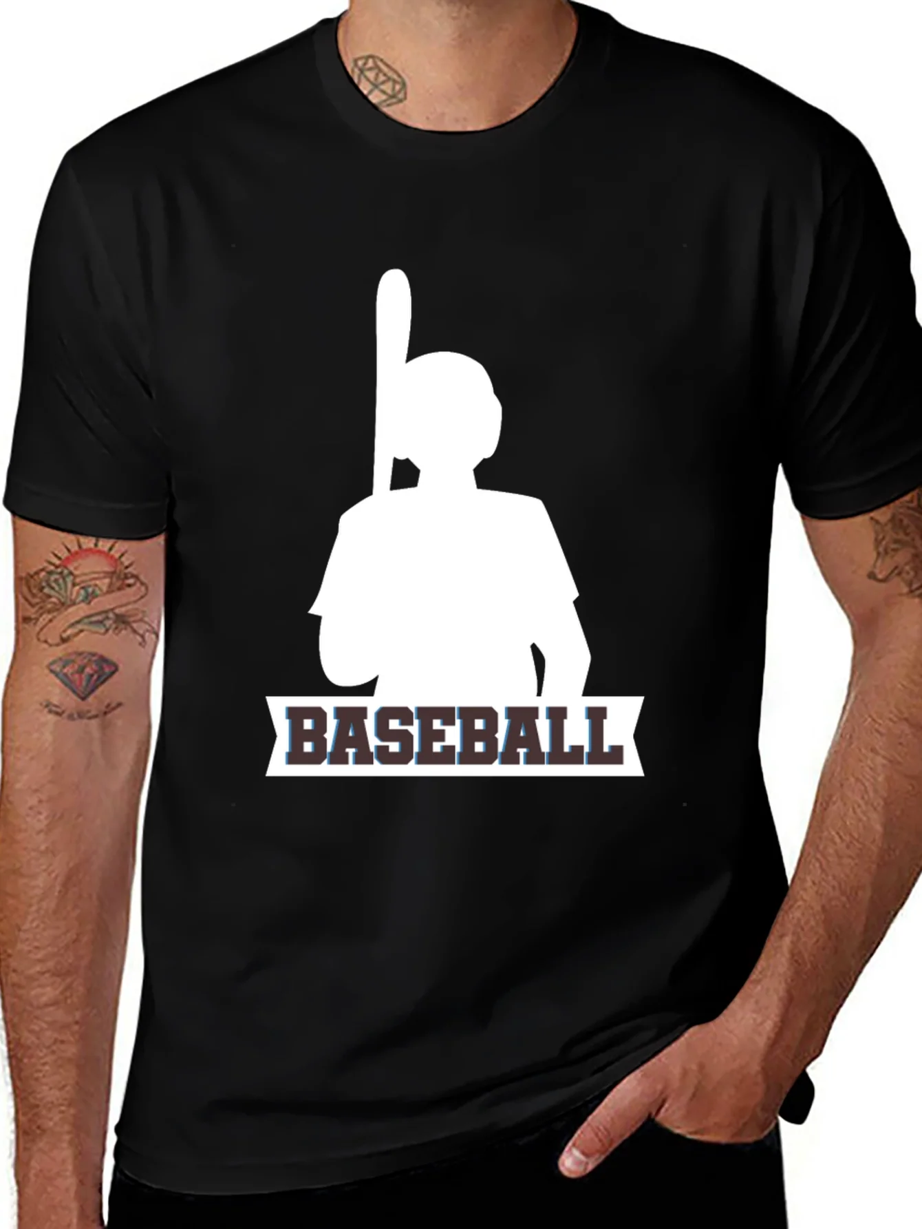 Camiseta Negra de B¨¦isbol para Hombre