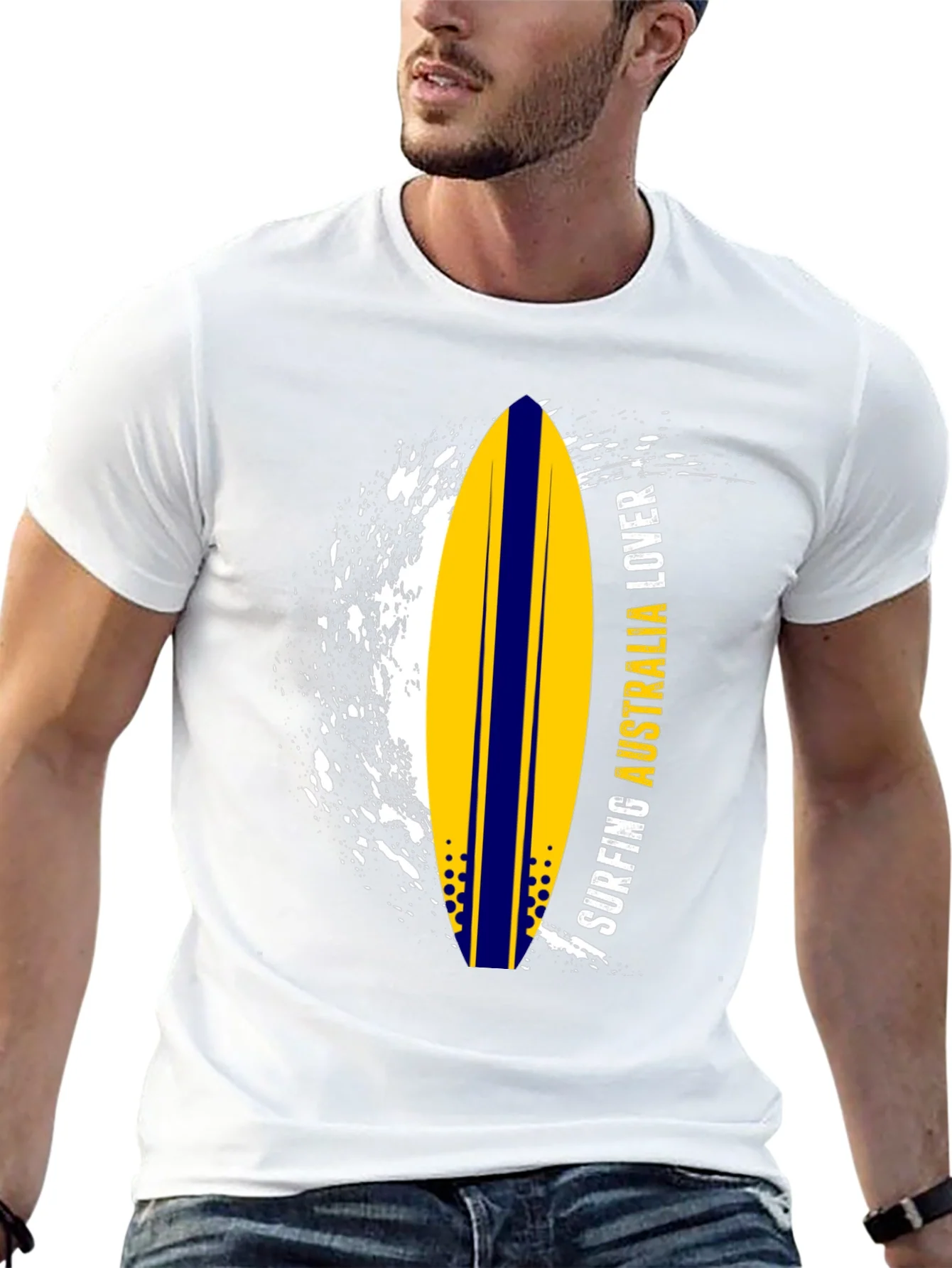 Rebbecca Surfing Australia Lover T-Shirt - Black Surfboard Tee