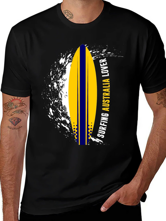 Rebbecca Surfing Australia Lover T-Shirt - Black Surfboard Tee