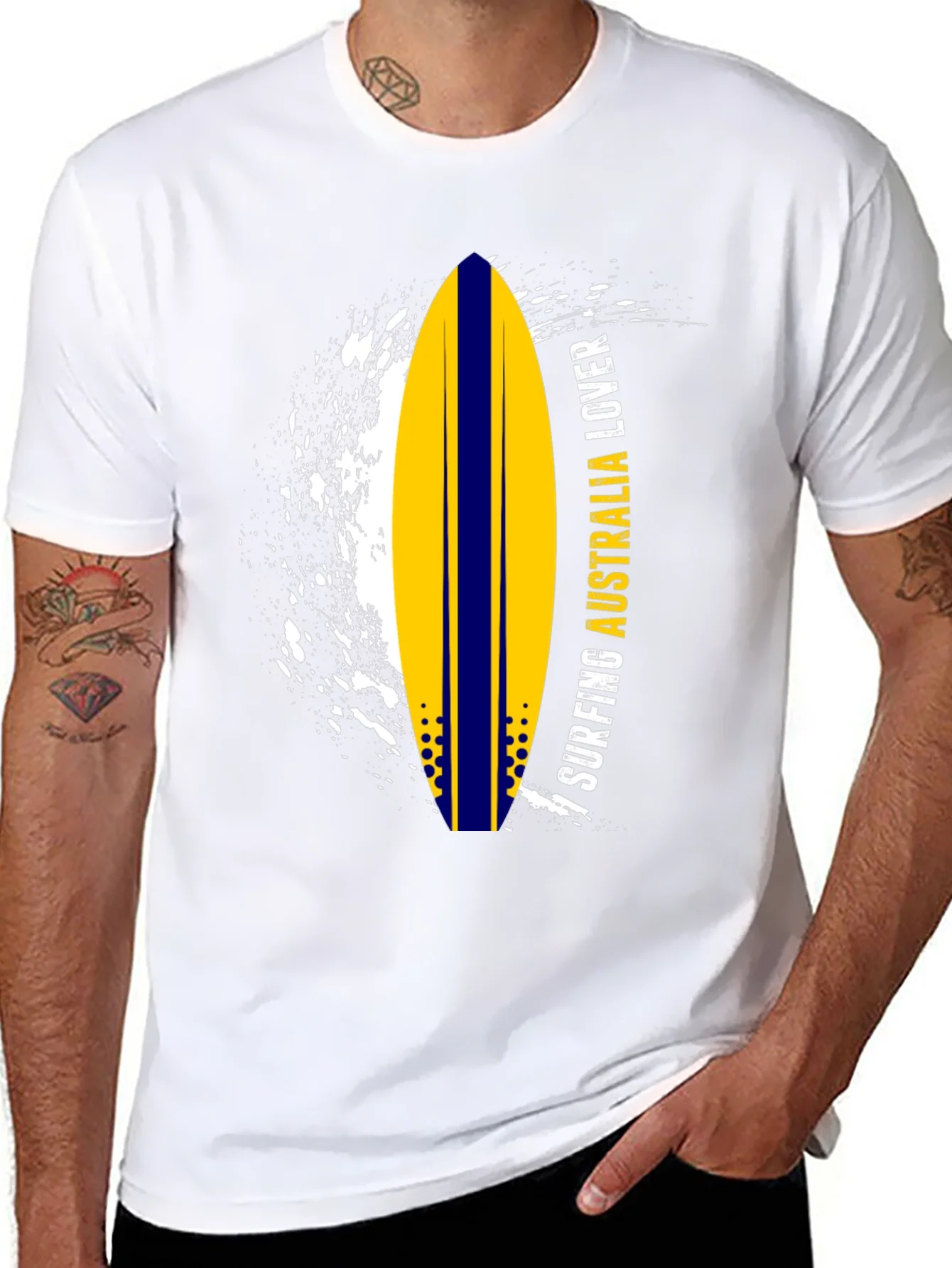 Rebbecca Surfing Australia Lover T-Shirt - Black Surfboard Tee