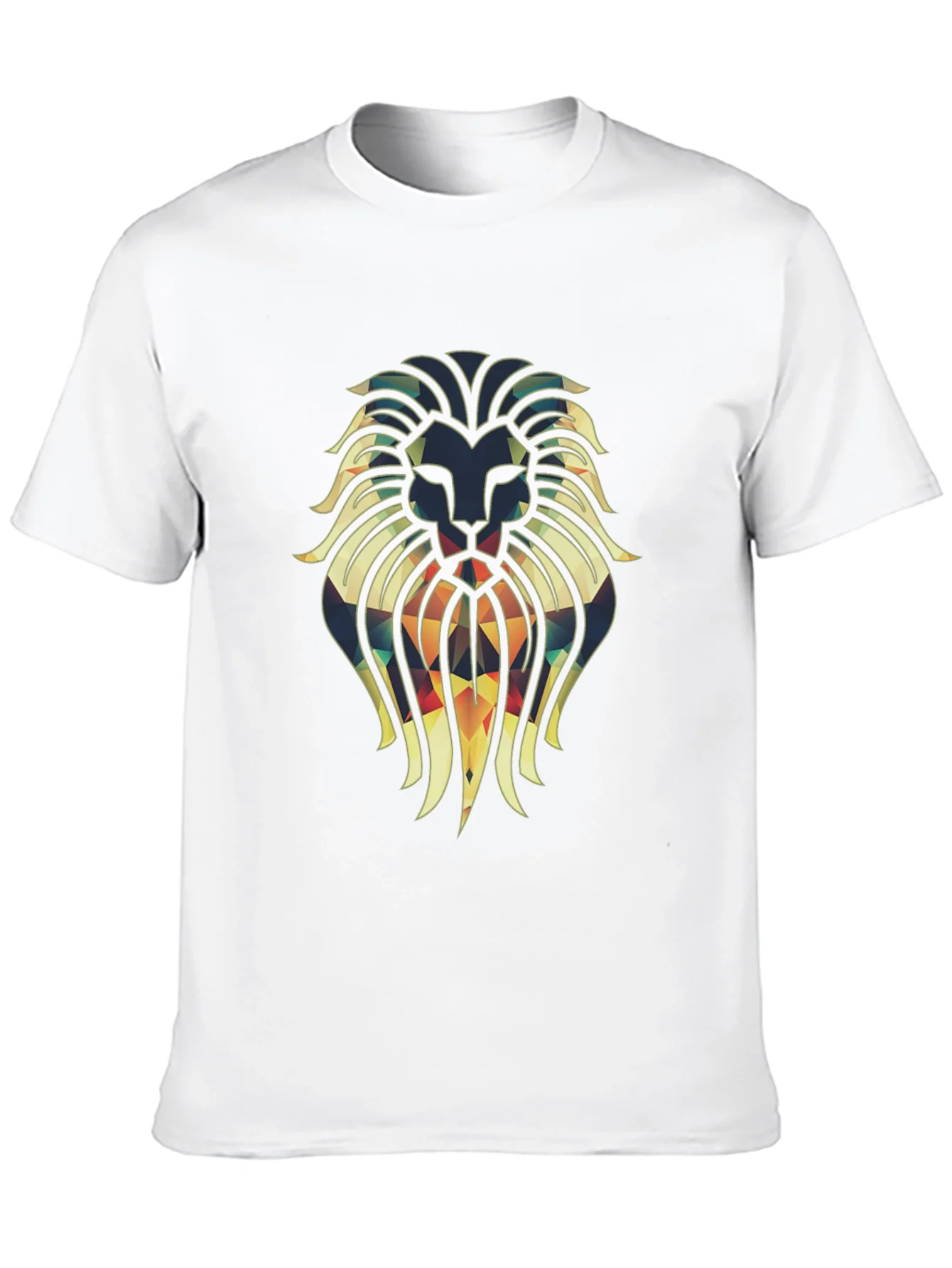 Camiseta Negra con Dise?o de Le¨®n Geom¨¦trico