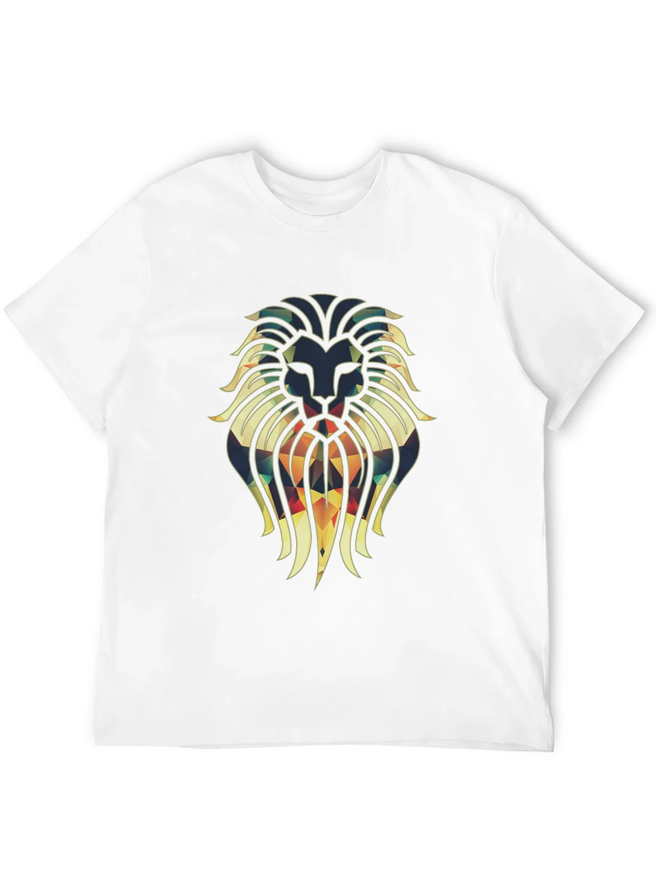 Camiseta Negra con Dise?o de Le¨®n Geom¨¦trico