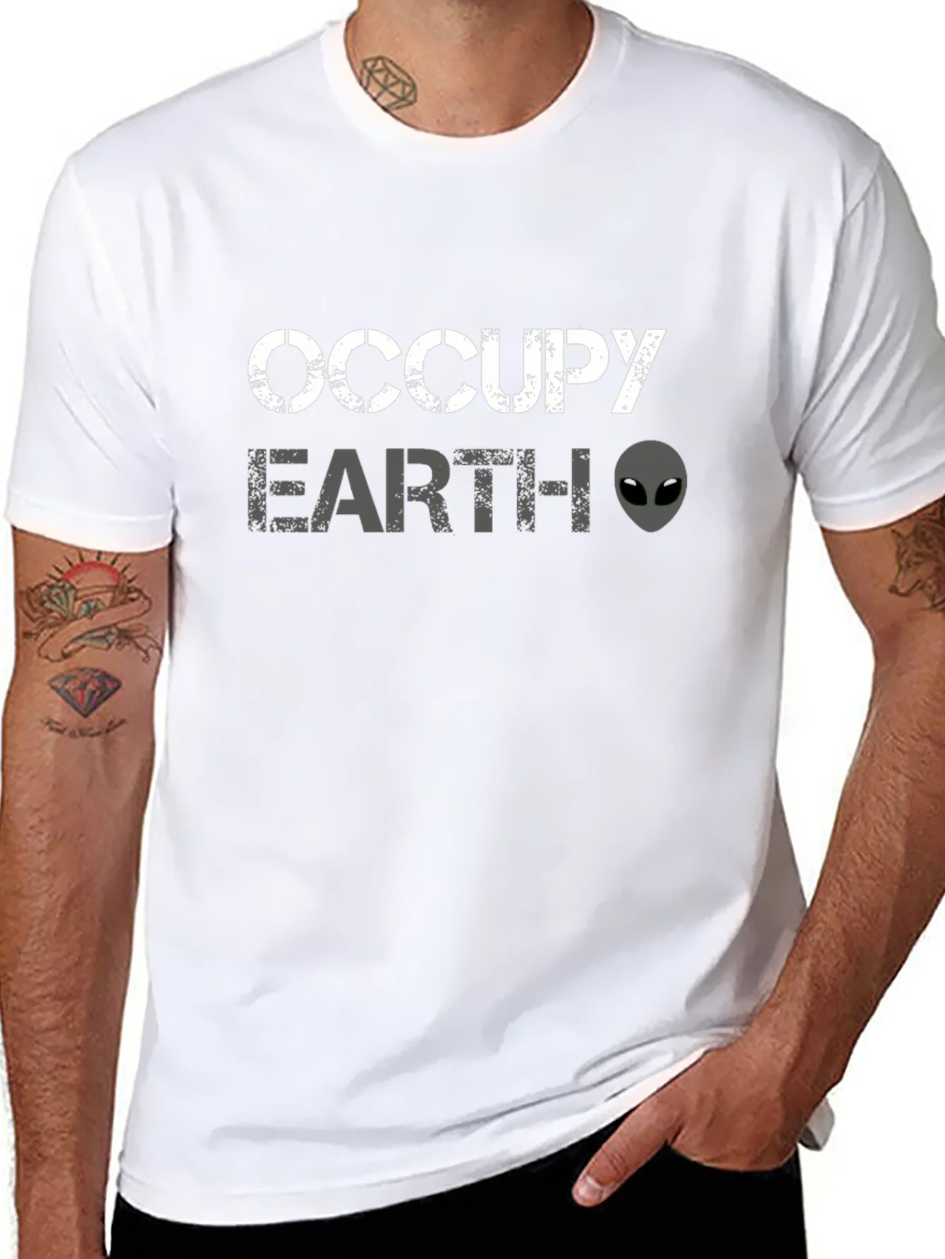Rebbecca Occupy Earth Alien Graphic Black T-Shirt