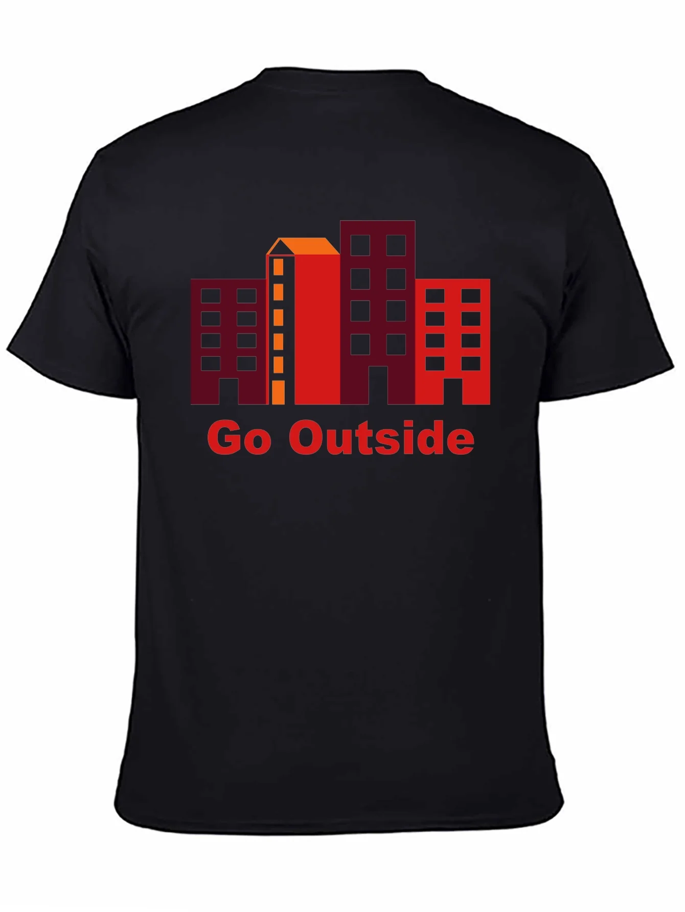 Camiseta Negra Go Outside con Dise?o Urbano