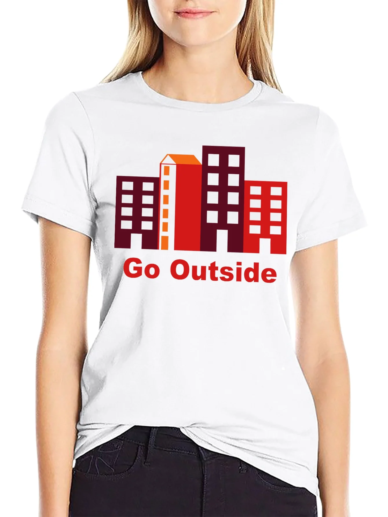 Camiseta Negra Go Outside con Dise?o Urbano