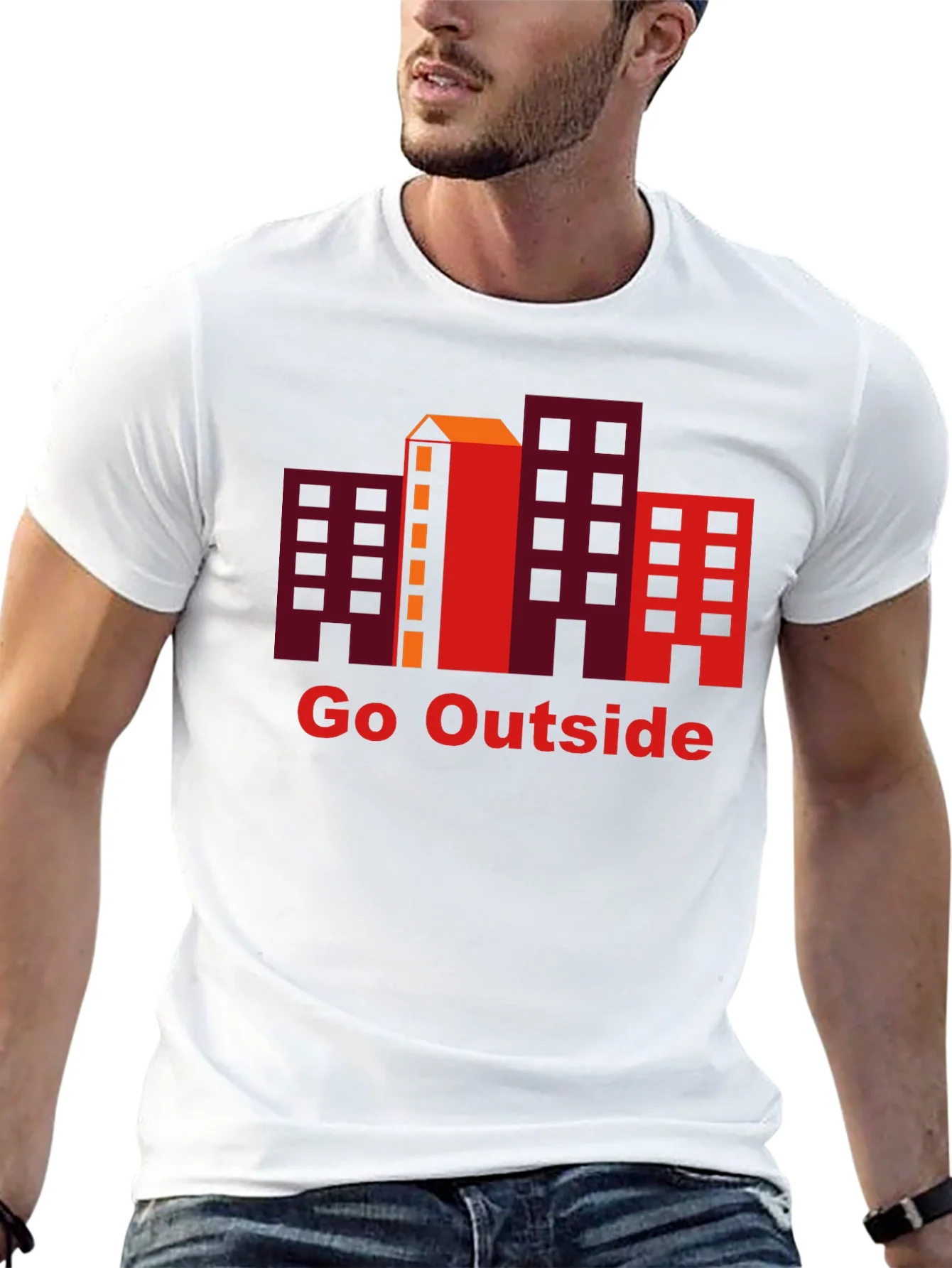 Camiseta Negra Go Outside con Dise?o Urbano