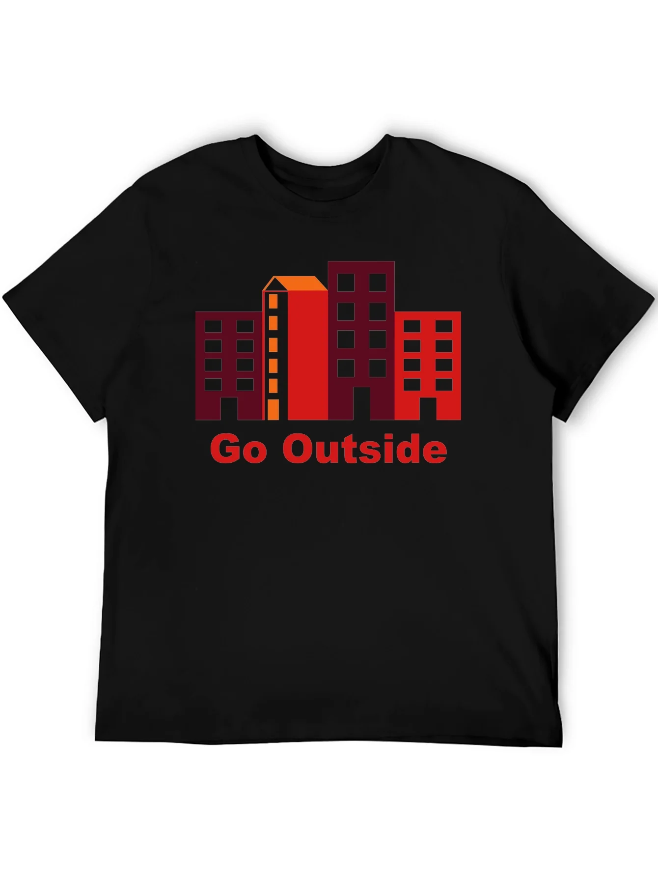 Camiseta Negra Go Outside con Dise?o Urbano