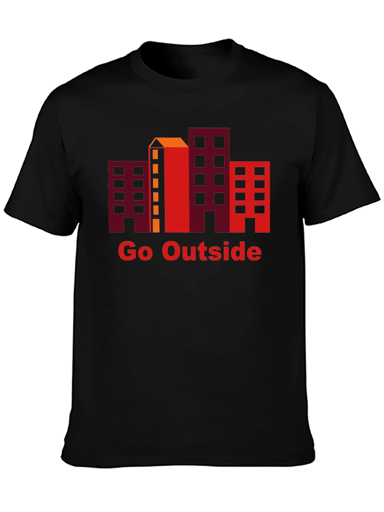 Camiseta Negra Go Outside con Dise?o Urbano