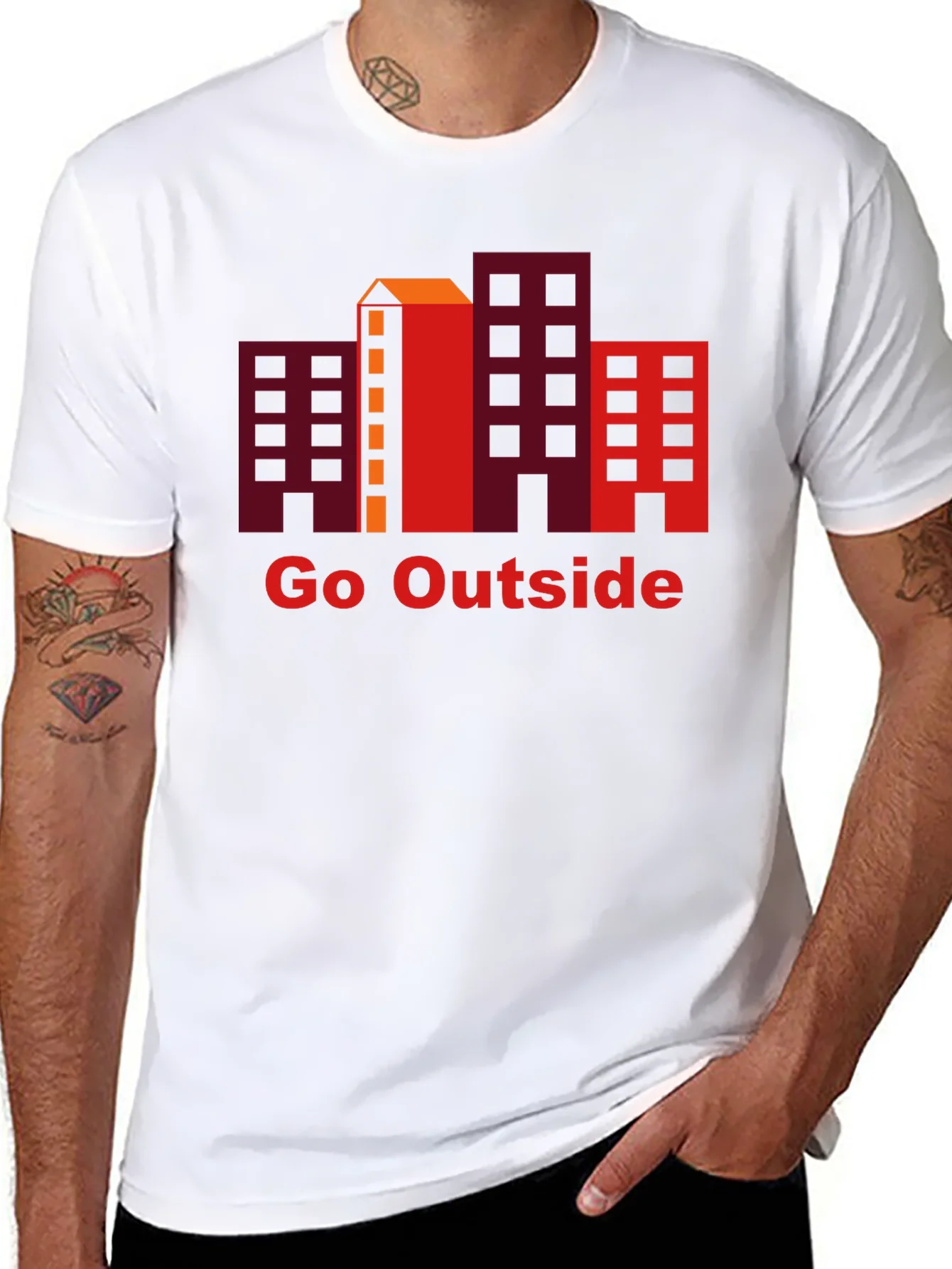 Camiseta Negra Go Outside con Dise?o Urbano