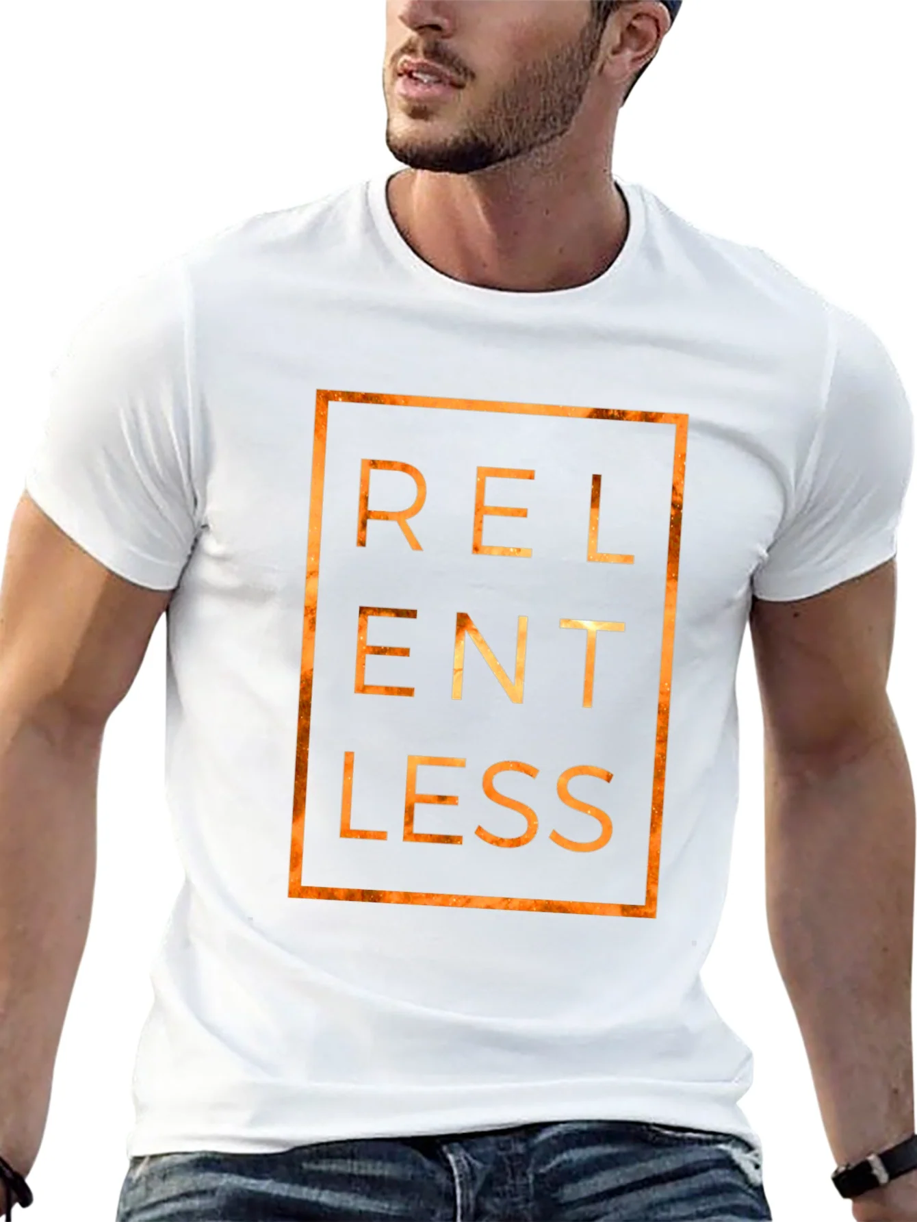 Camiseta Negra Estampada Relentless