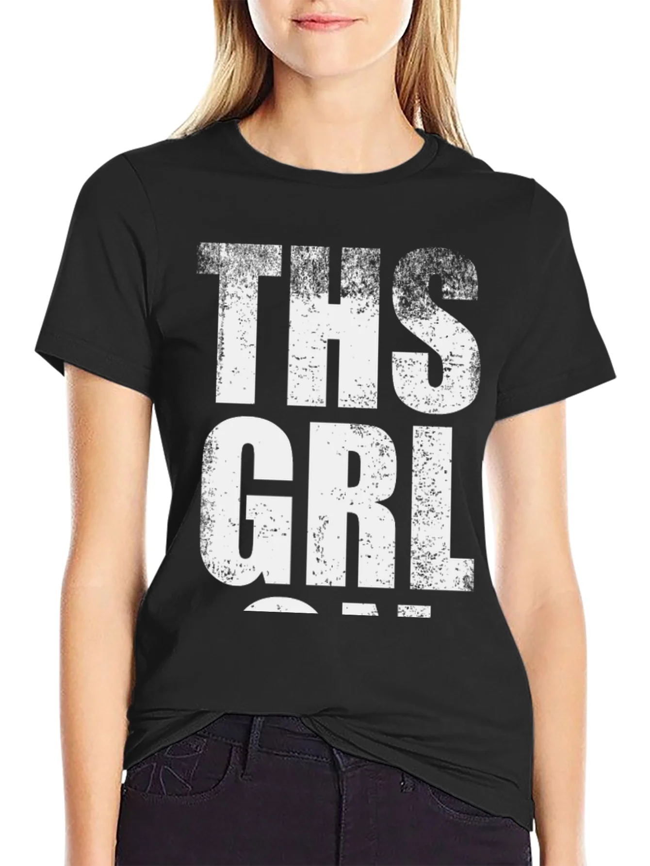 Rebbecca THS GRL Graphic Tee - Distressed Print