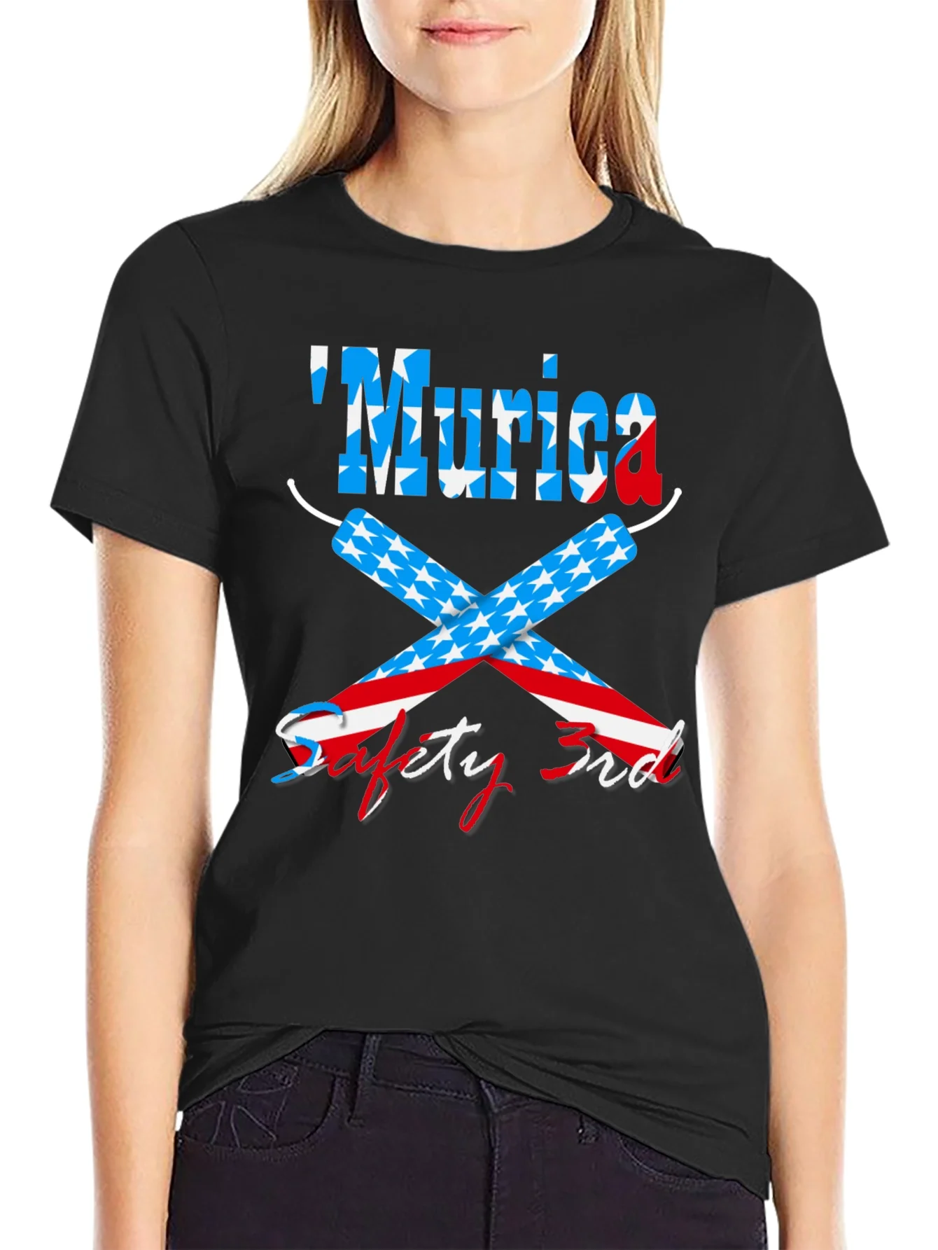 Rebbecca Funny Patriotic Murica Safety 3rd Graphic T-Shirt