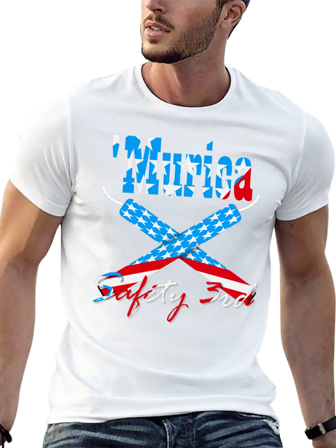 Rebbecca Funny Patriotic Murica Safety 3rd Graphic T-Shirt